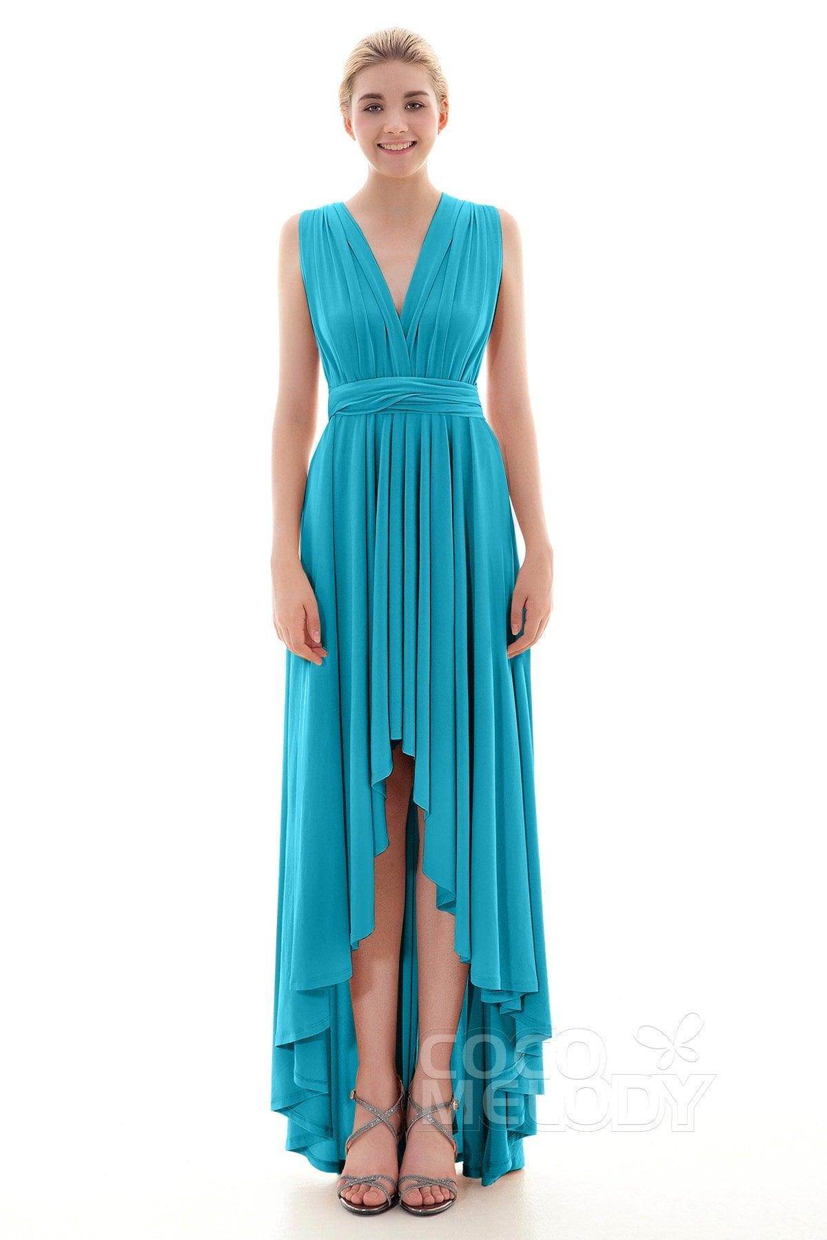 Asymmetrical High-Low Knitted Bridesmaid Dress COED16001 - COCOMELODY