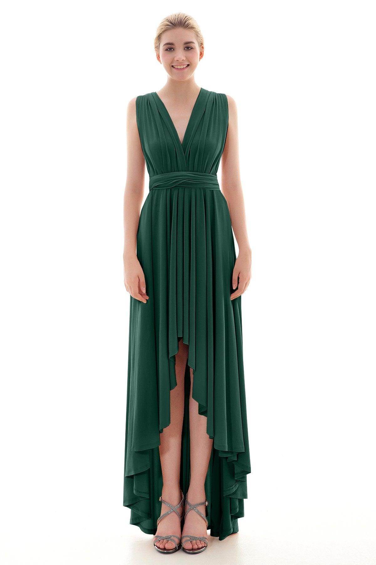 Asymmetrical High-Low Knitted Bridesmaid Dress COED16001 - COCOMELODY