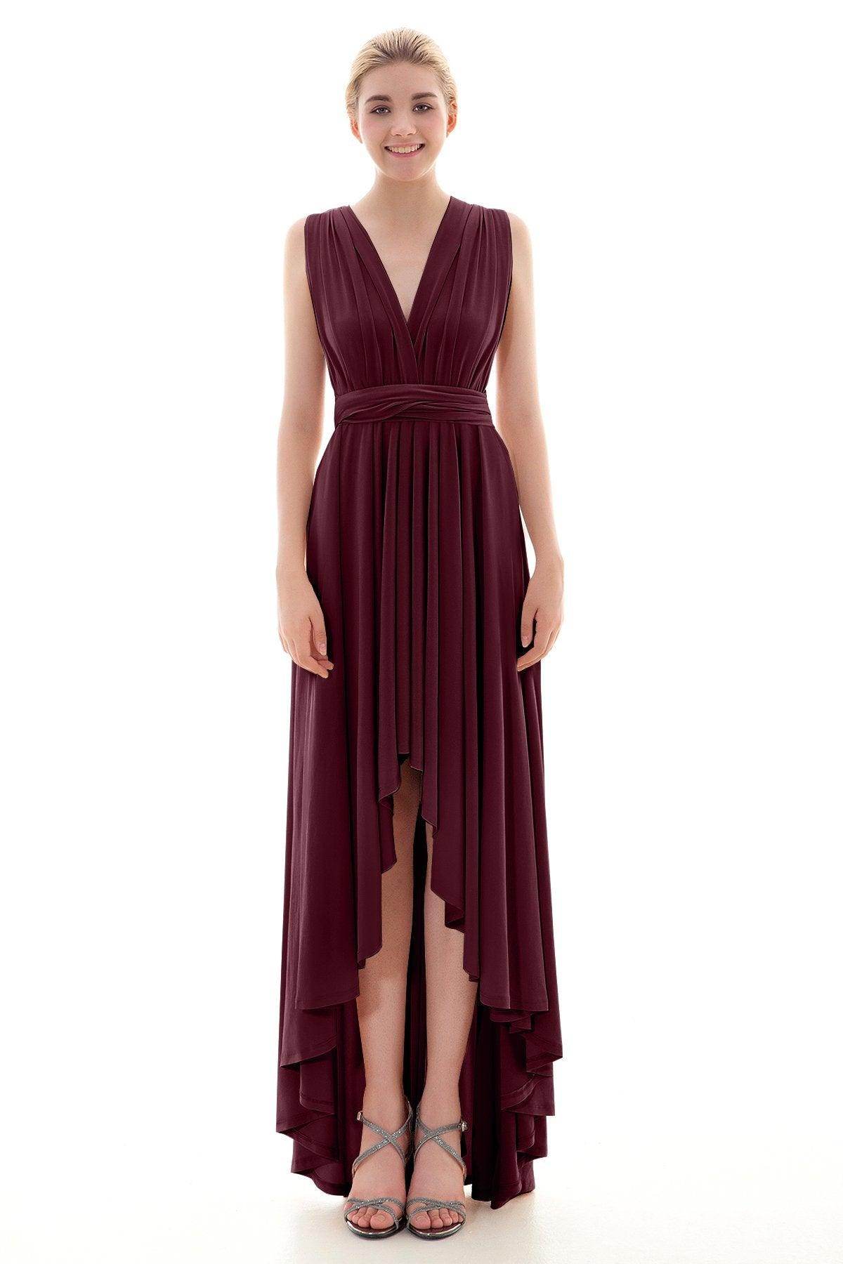 Asymmetrical High-Low Knitted Bridesmaid Dress COED16001 - COCOMELODY