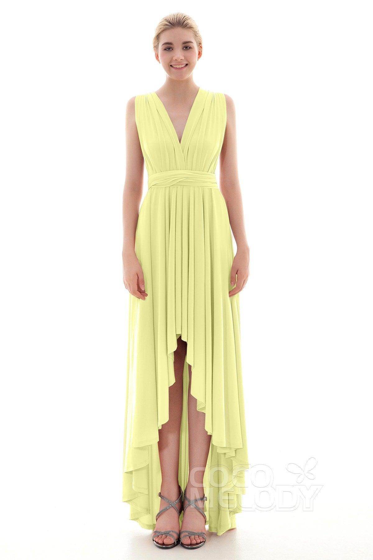 Asymmetrical High-Low Knitted Bridesmaid Dress COED16001 - COCOMELODY