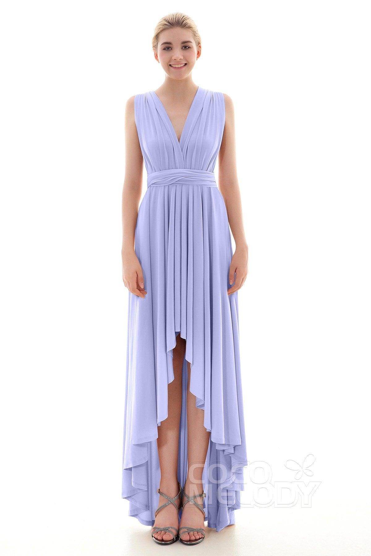 Asymmetrical High-Low Knitted Bridesmaid Dress COED16001 - COCOMELODY