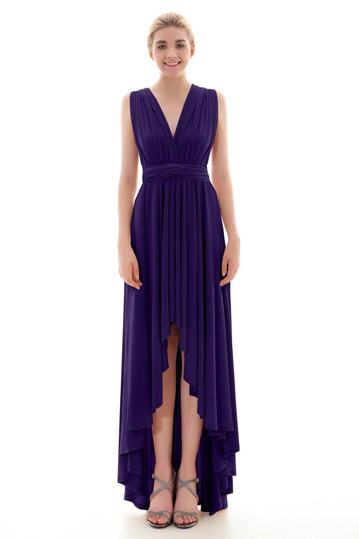 Asymmetrical High-Low Knitted Bridesmaid Dress COED16001 - COCOMELODY