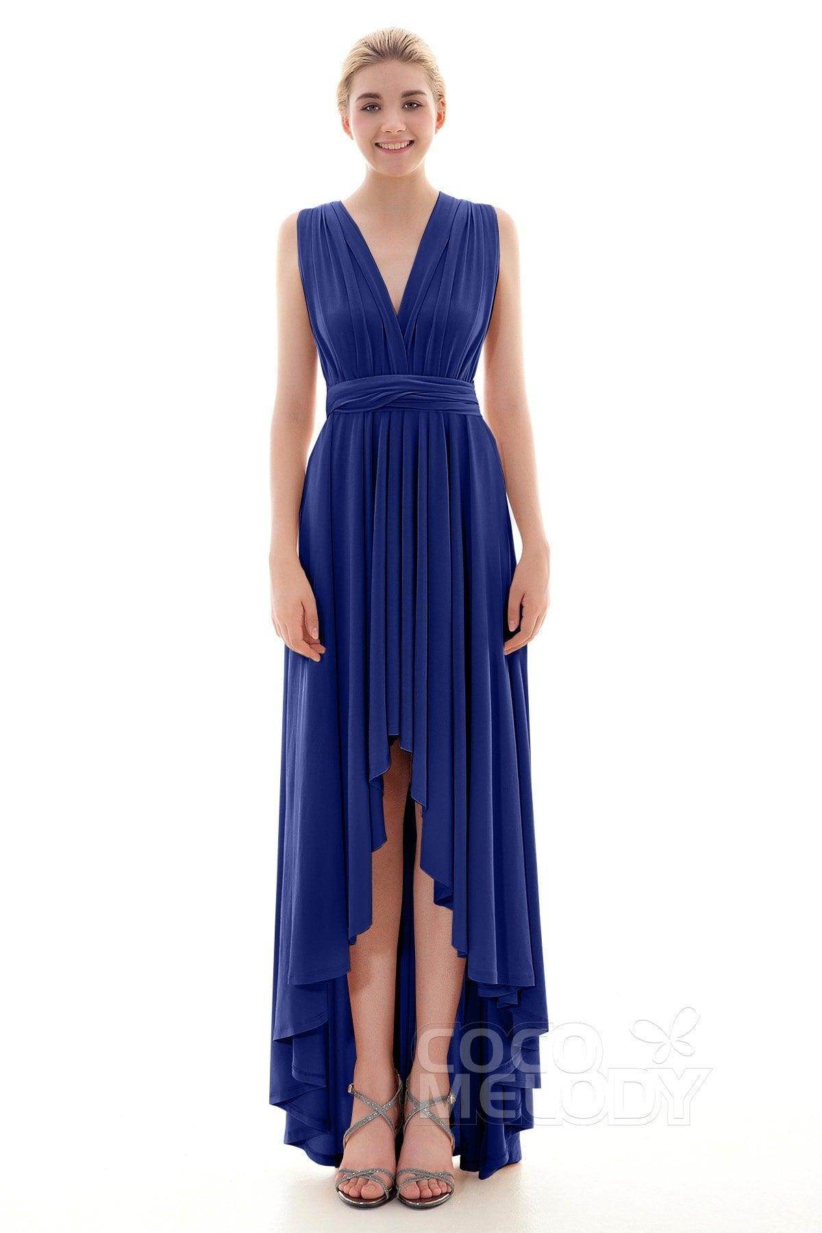 Asymmetrical High-Low Knitted Bridesmaid Dress COED16001 - COCOMELODY