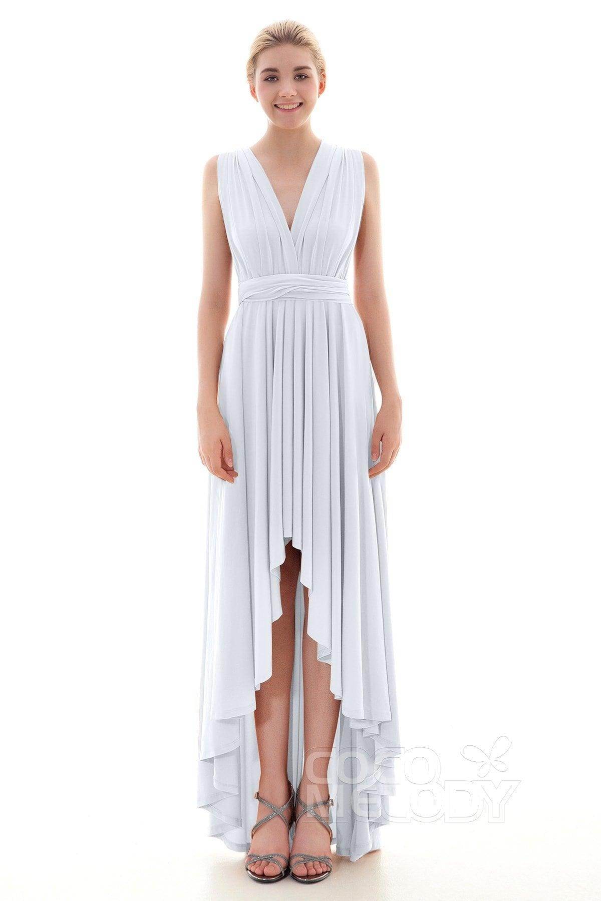 Asymmetrical High-Low Knitted Bridesmaid Dress COED16001 - COCOMELODY