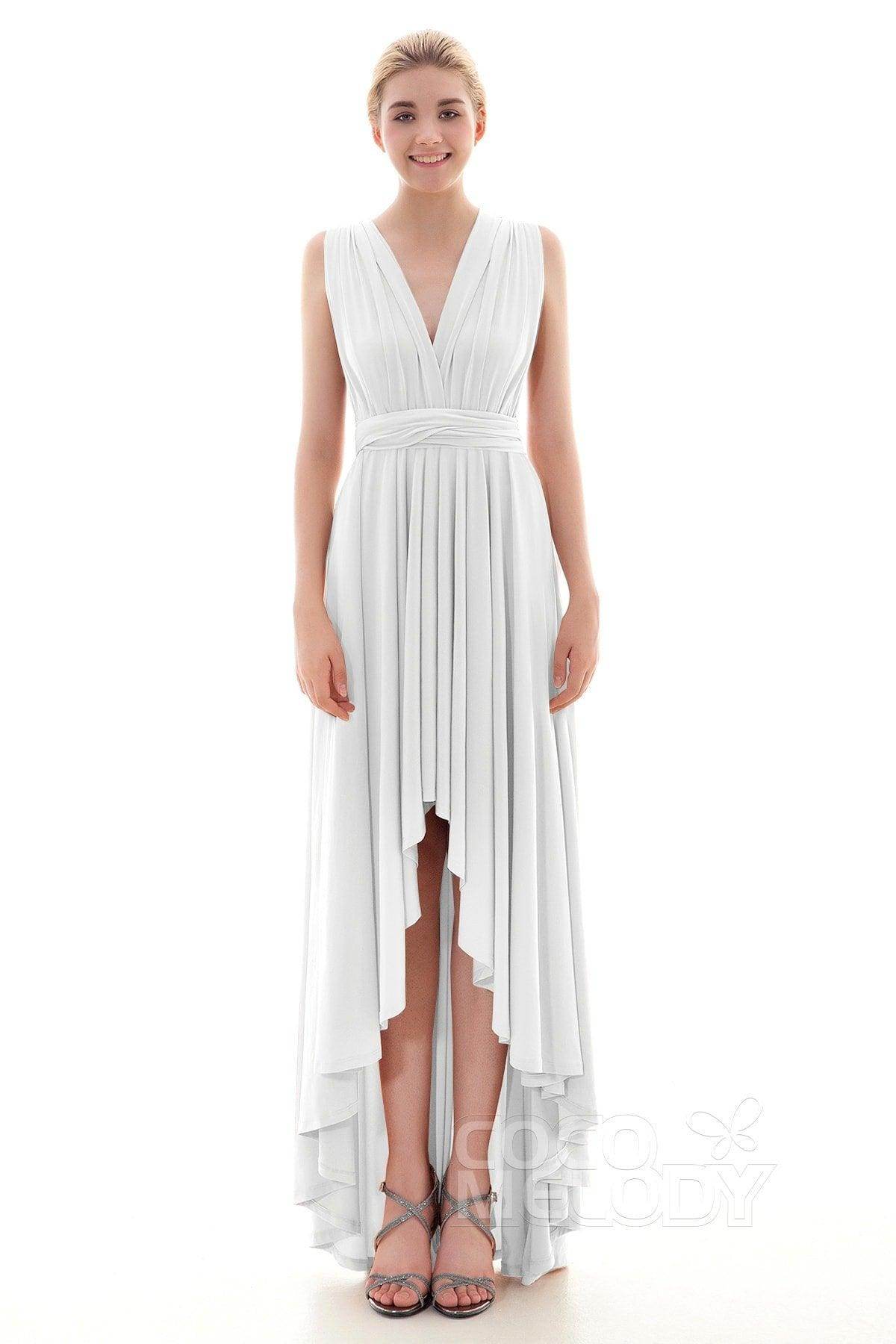 Asymmetrical High-Low Knitted Bridesmaid Dress COED16001 - COCOMELODY