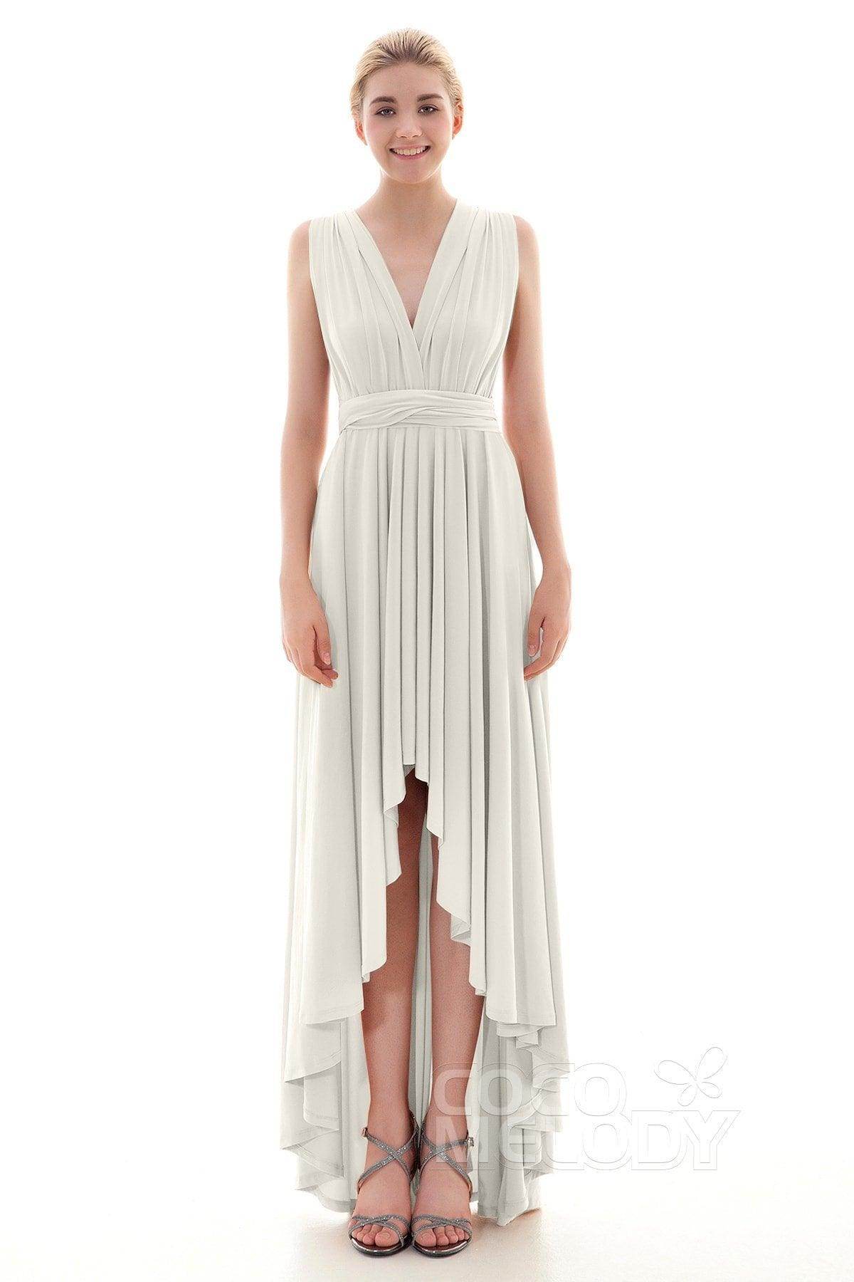 Asymmetrical High-Low Knitted Bridesmaid Dress COED16001 - COCOMELODY