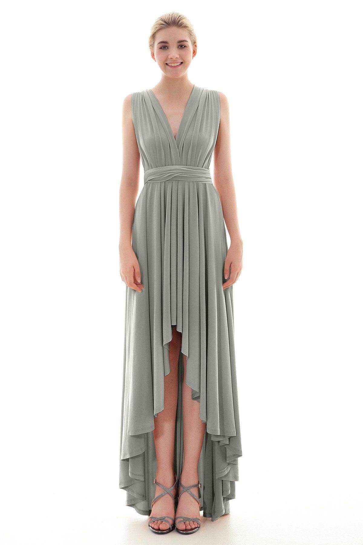 Asymmetrical High-Low Knitted Bridesmaid Dress COED16001 - COCOMELODY