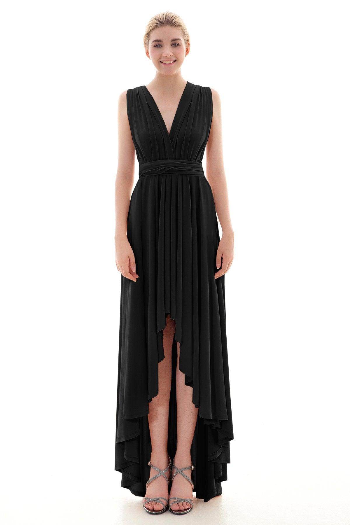 Asymmetrical High-Low Knitted Bridesmaid Dress COED16001 - COCOMELODY