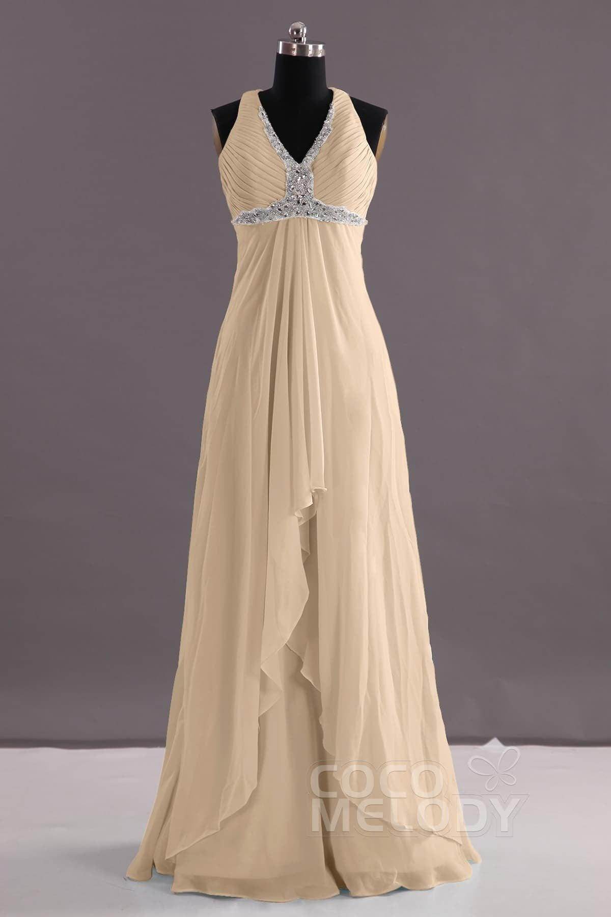Sheath-Column Floor Length Chiffon Evening Dress COEF14001 - COCOMELODY