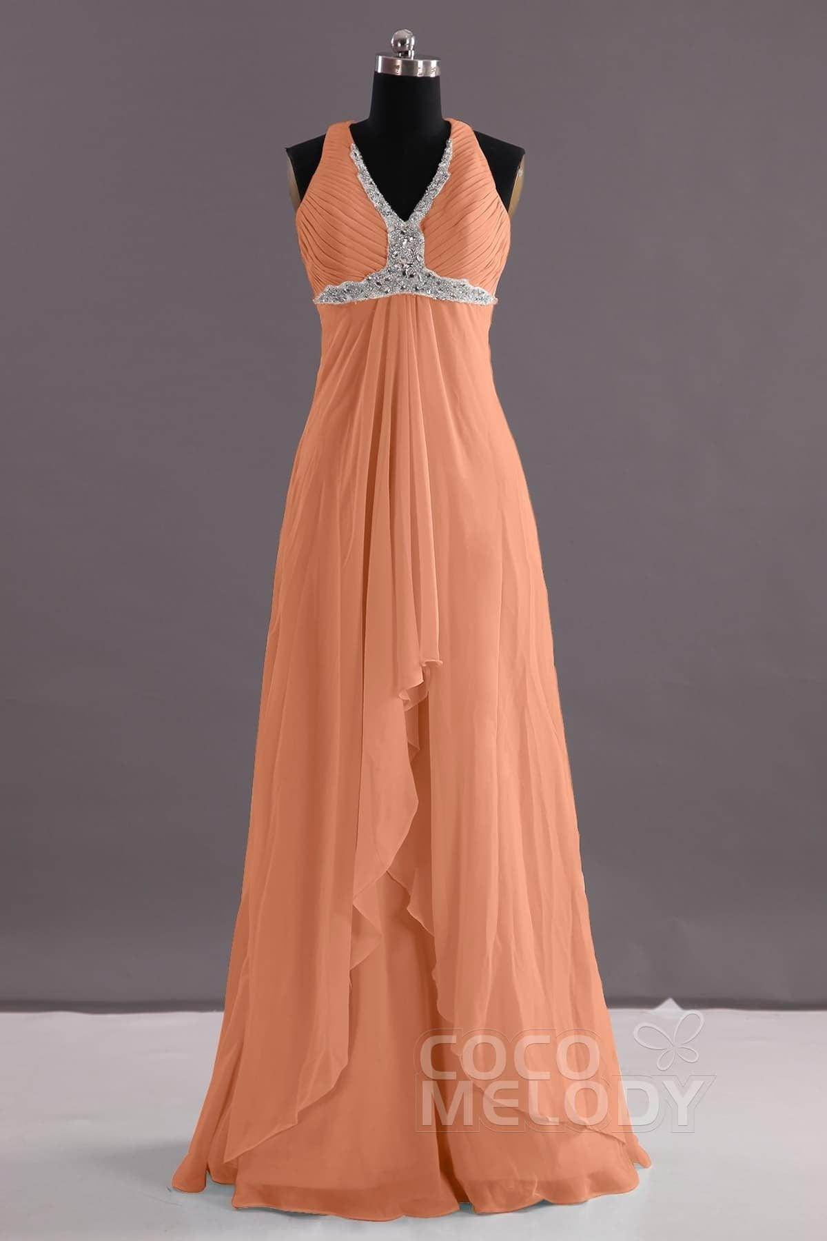 Sheath-Column Floor Length Chiffon Evening Dress COEF14001 - COCOMELODY