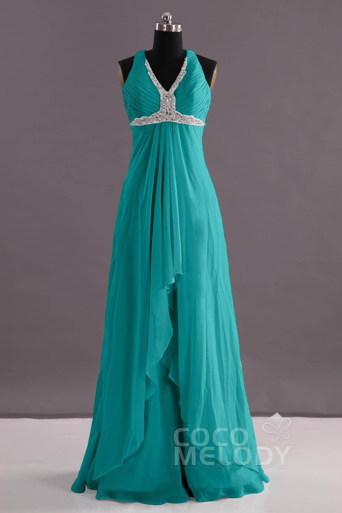 Sheath-Column Floor Length Chiffon Evening Dress COEF14001 - COCOMELODY