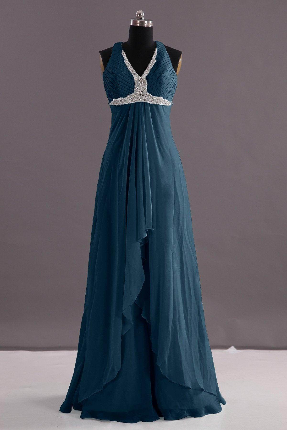 Sheath-Column Floor Length Chiffon Evening Dress COEF14001 - COCOMELODY
