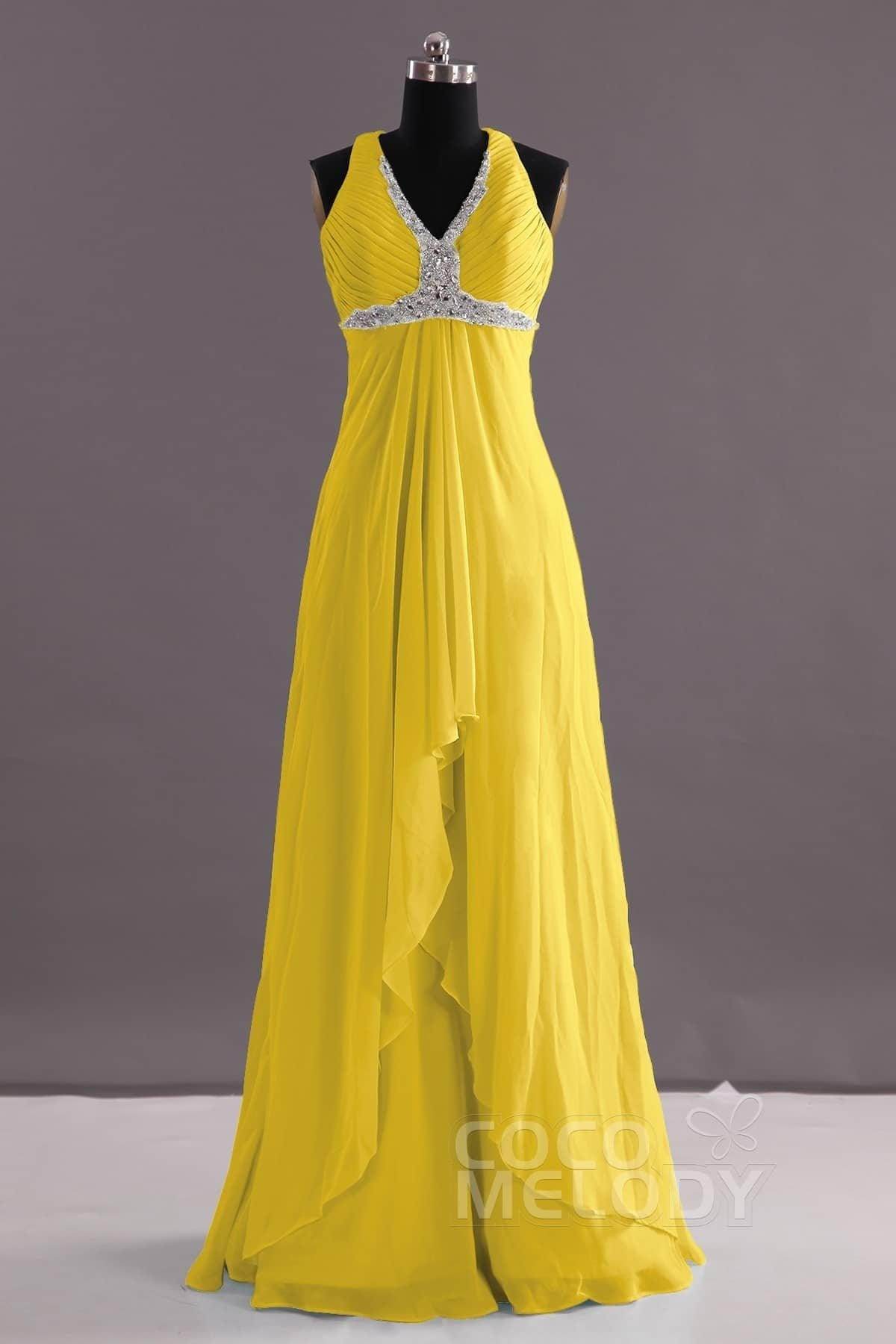 Sheath-Column Floor Length Chiffon Evening Dress COEF14001 - COCOMELODY