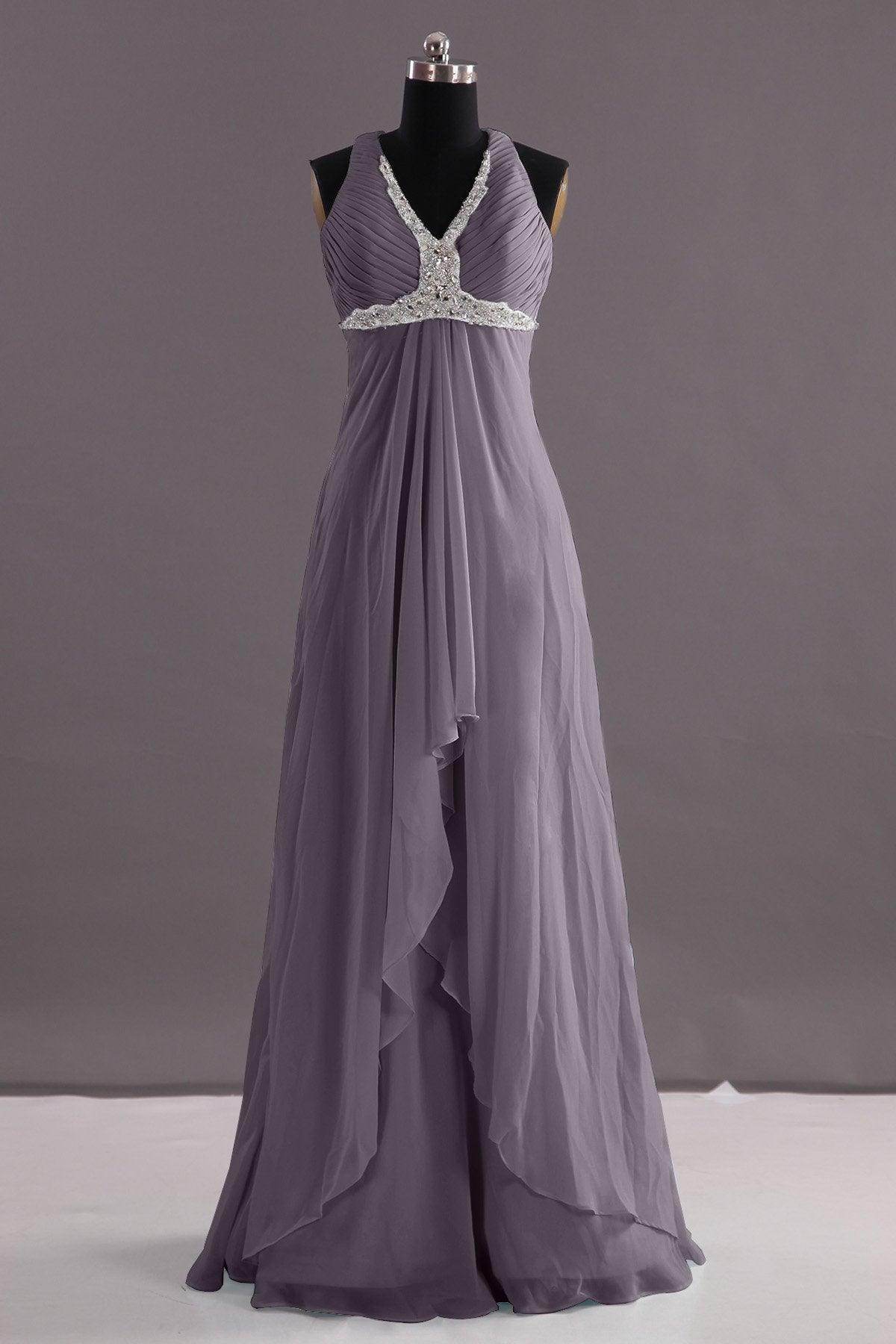 Sheath-Column Floor Length Chiffon Evening Dress COEF14001 - COCOMELODY