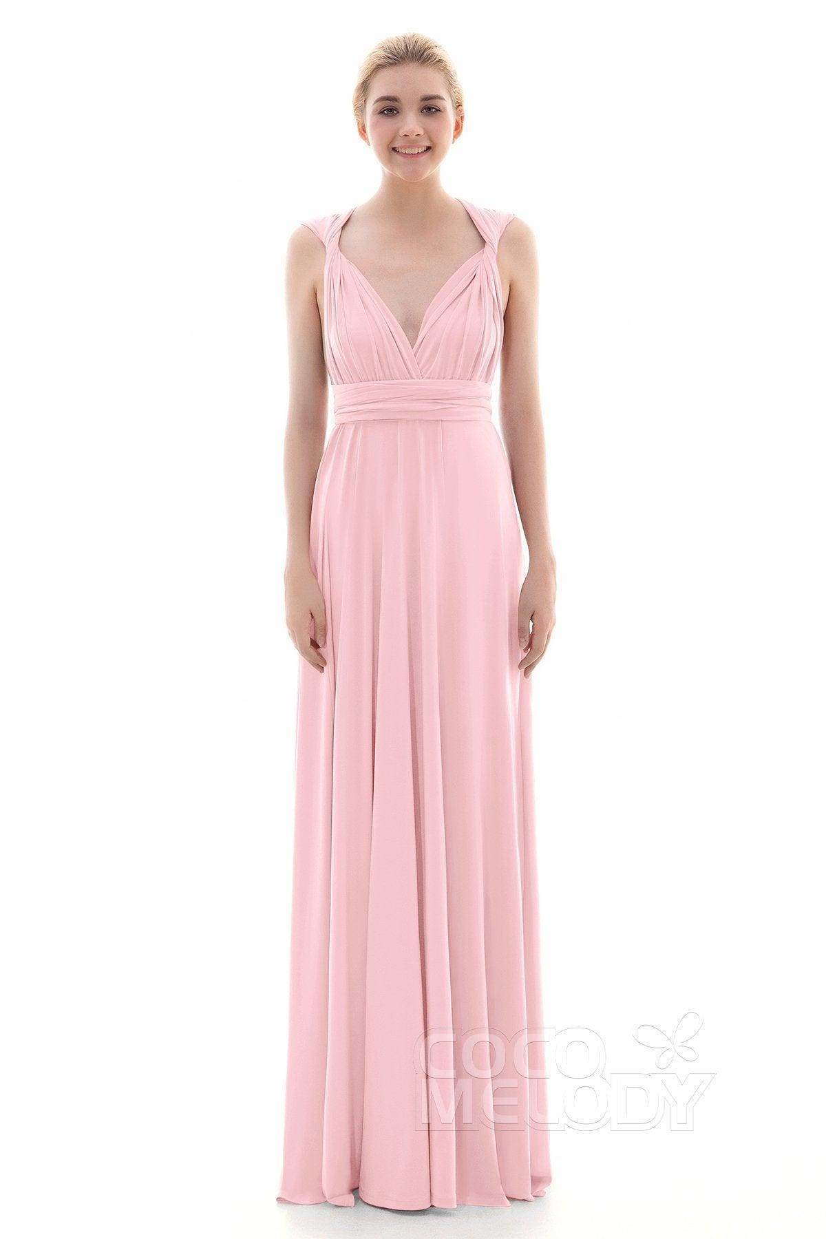 Sheath Floor Length Knitted Bridesmaid Dress COEF16001PS - COCOMELODY