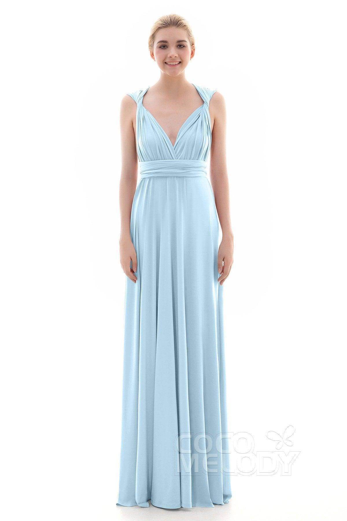 Sheath Floor Length Knitted Bridesmaid Dress COEF16001PS - COCOMELODY