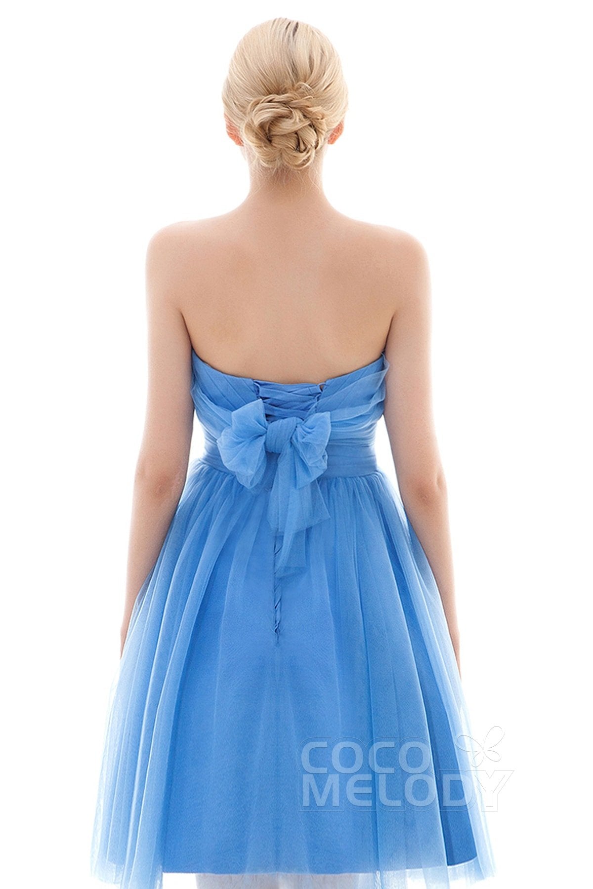 A-Line Short-Mini Tulle Bridesmaid Dress COLM16001