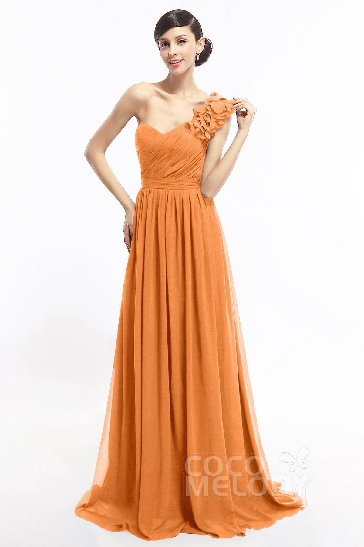 Sheath Sweep-Brush Train Chiffon Evening Dresses COLT14007 - COCOMELODY