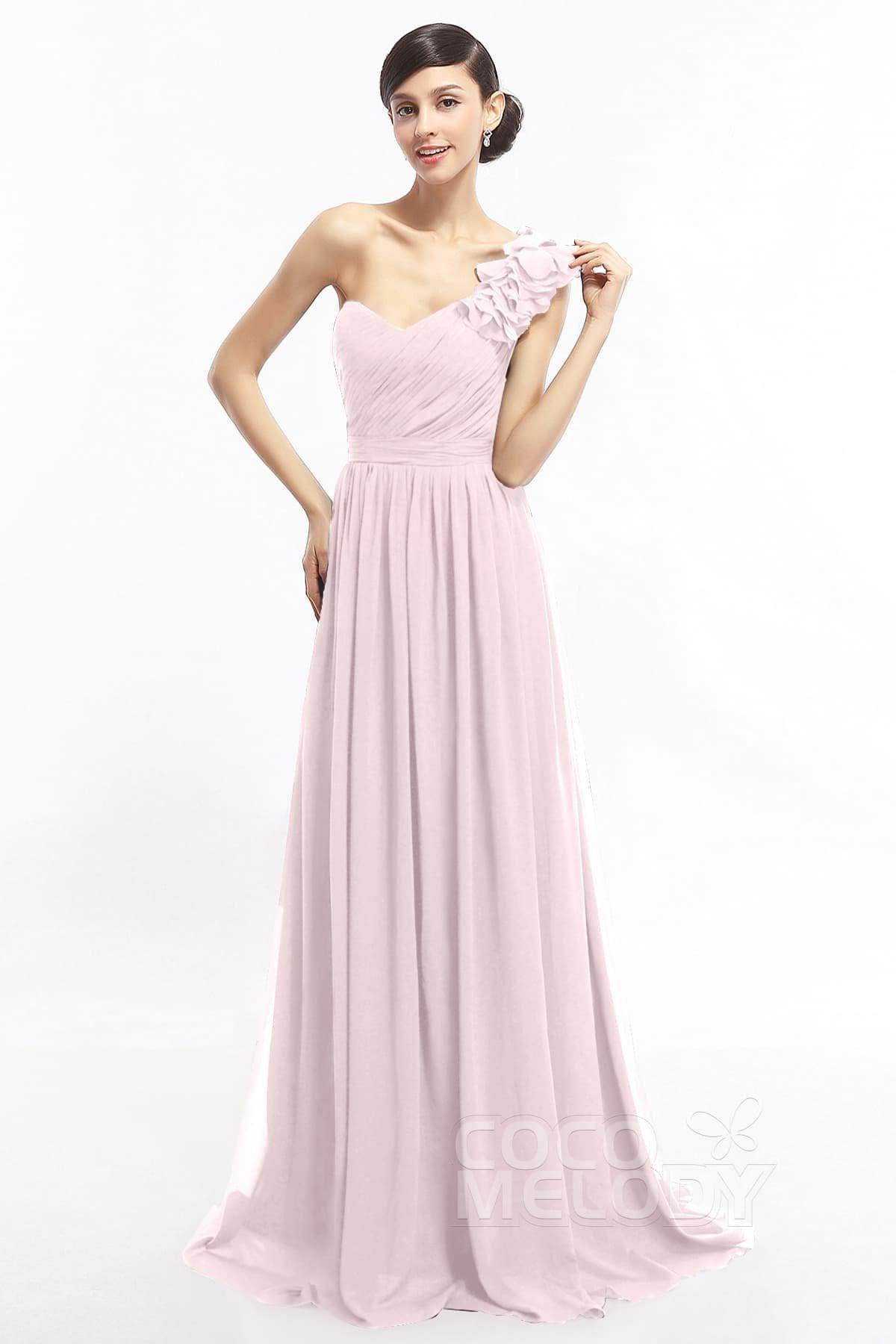 Sheath Sweep-Brush Train Chiffon Evening Dresses COLT14007 - COCOMELODY
