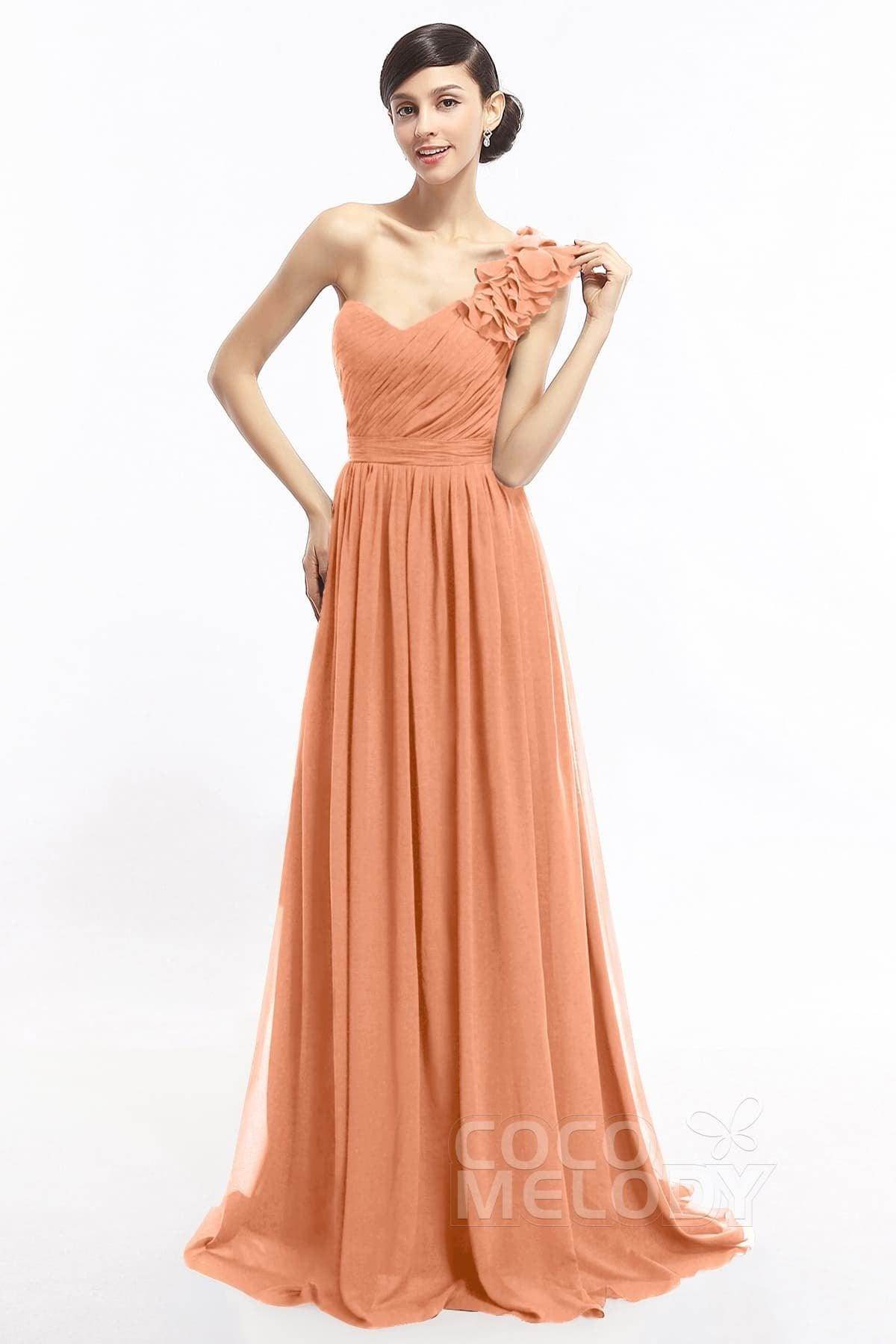 Sheath Sweep-Brush Train Chiffon Evening Dresses COLT14007 - COCOMELODY