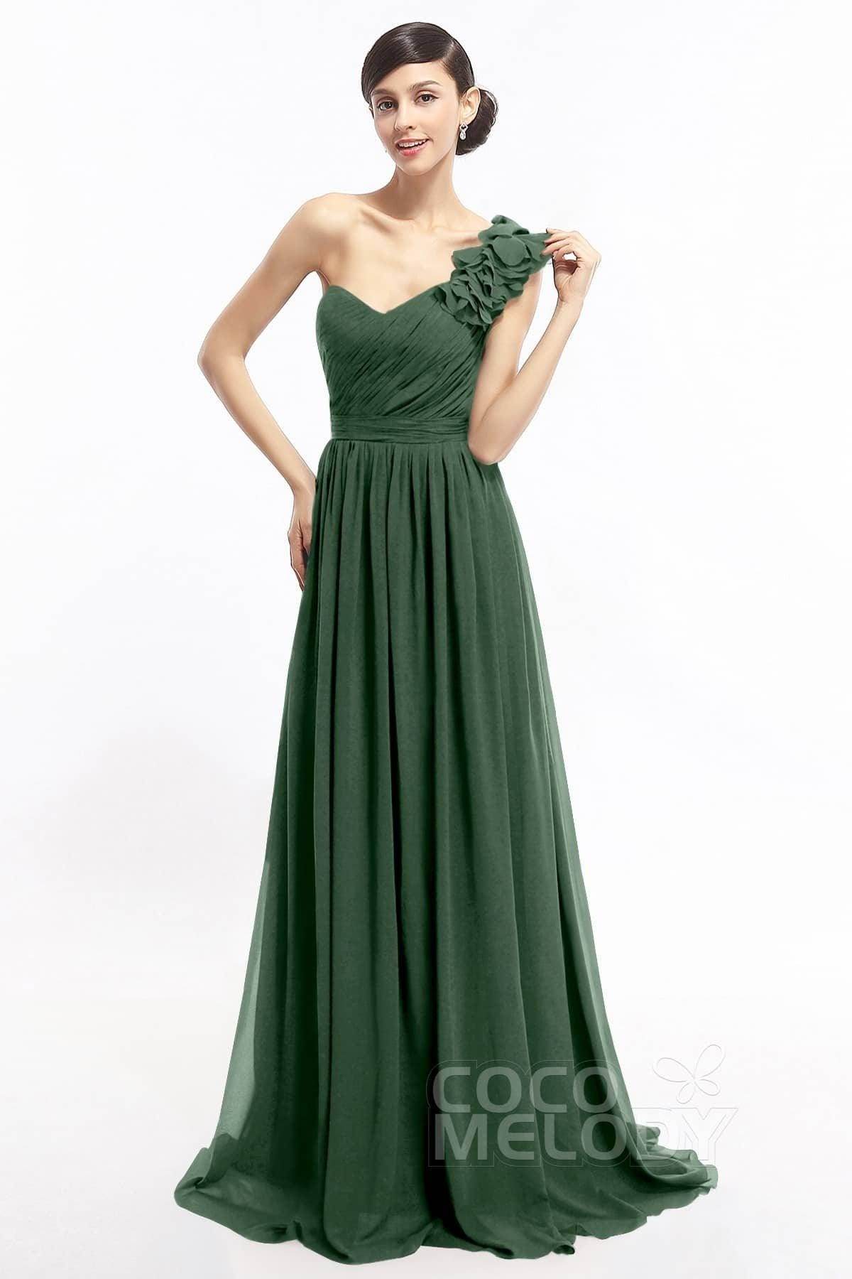 Sheath Sweep-Brush Train Chiffon Evening Dresses COLT14007 - COCOMELODY