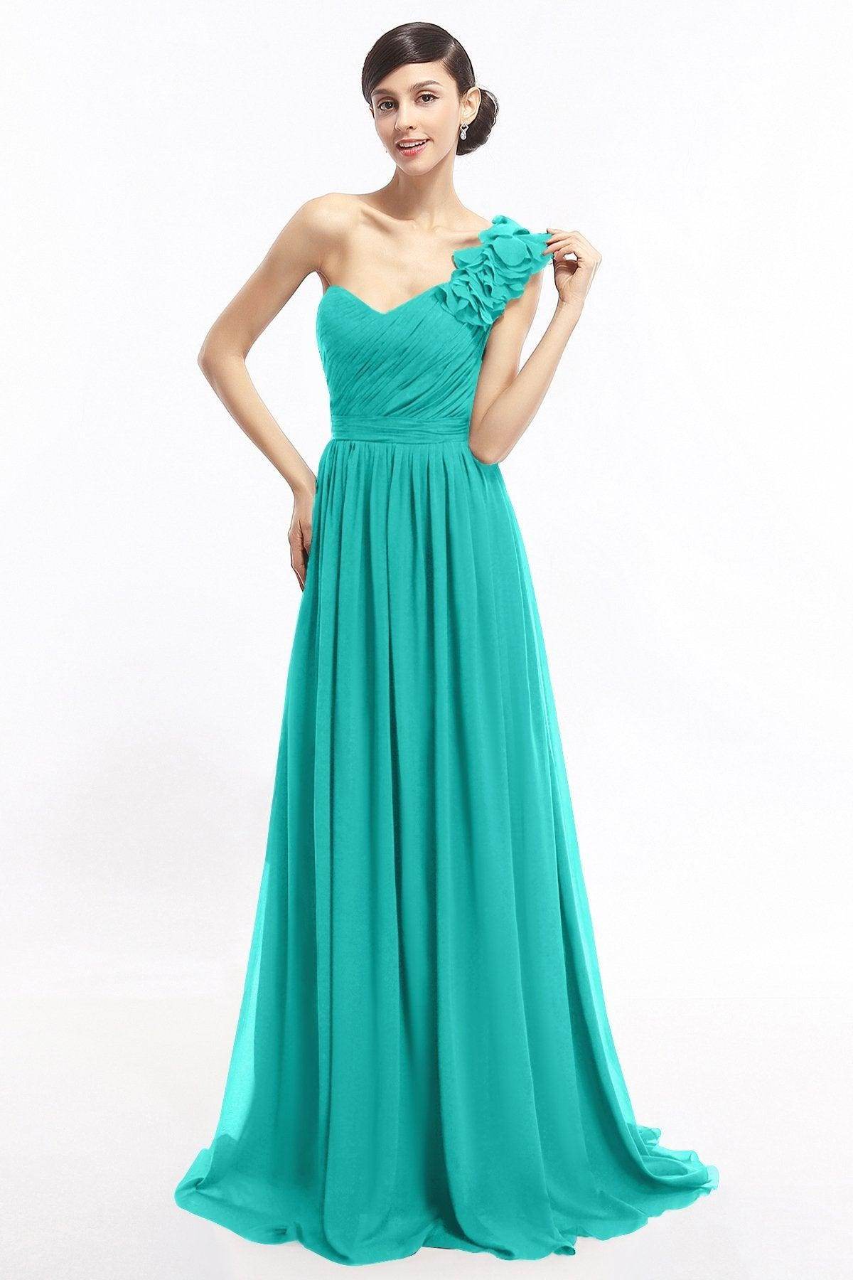 Sheath Sweep-Brush Train Chiffon Evening Dresses COLT14007 - COCOMELODY