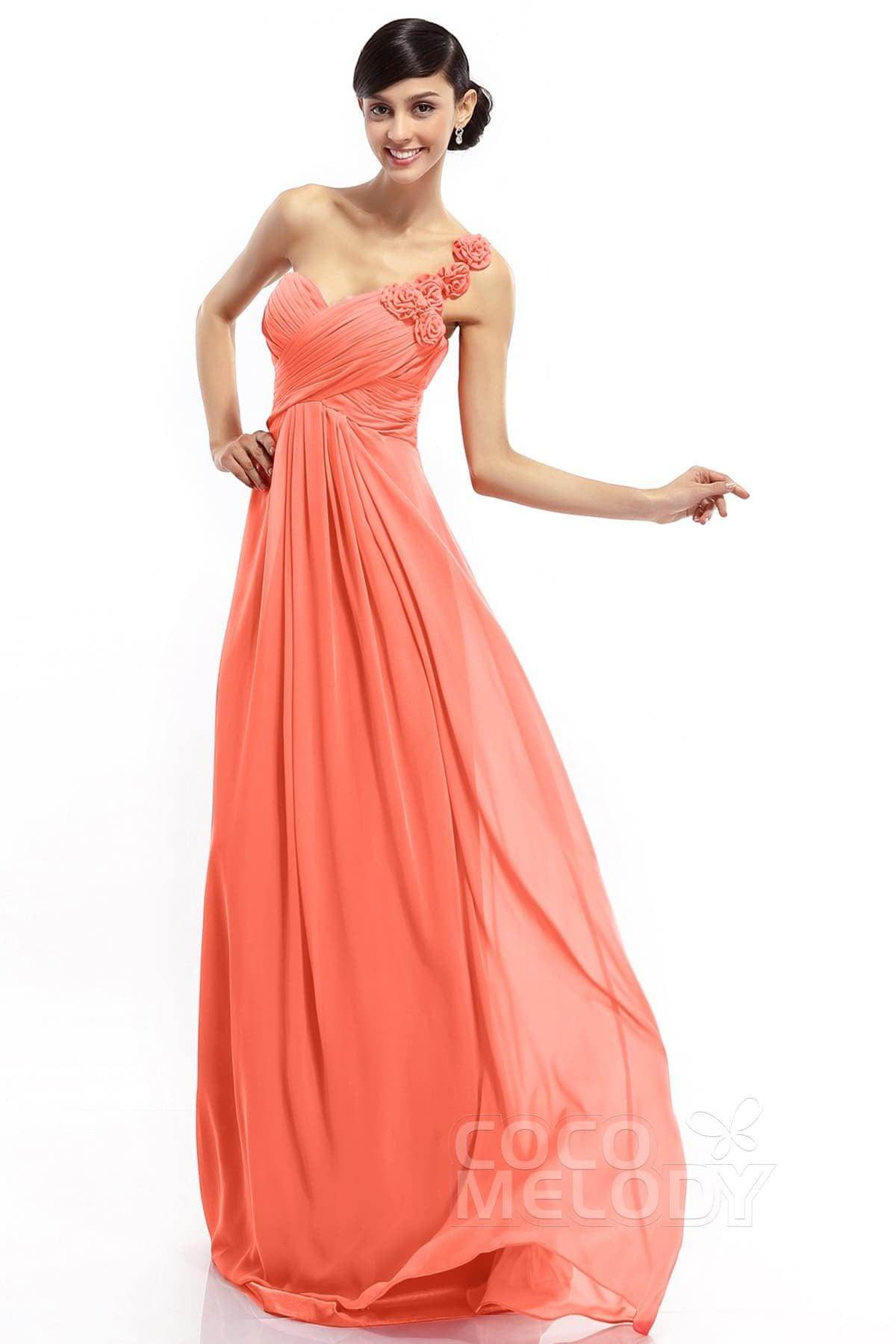 Sheath-Column Floor Length Chiffon Dresses COLT14017 - COCOMELODY