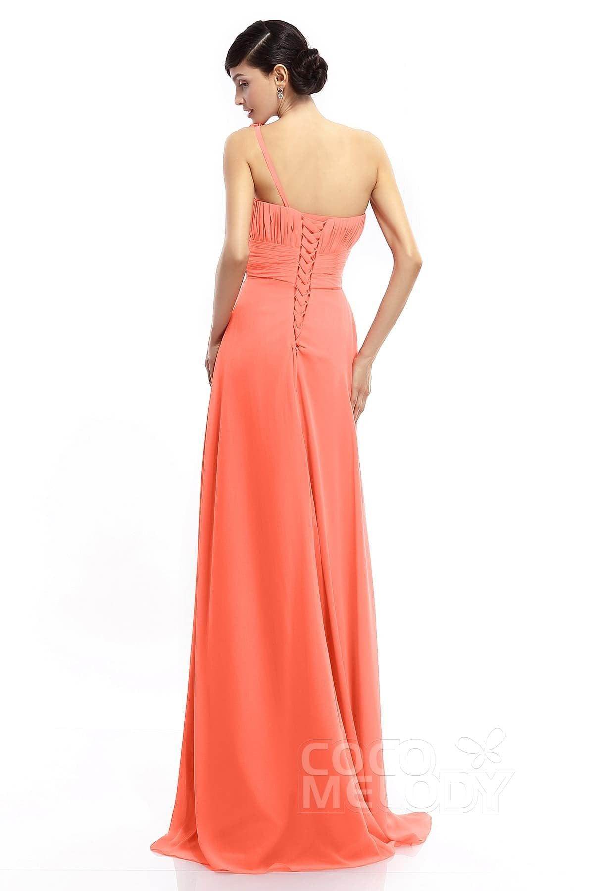 Sheath-Column Floor Length Chiffon Dresses COLT14017 - COCOMELODY