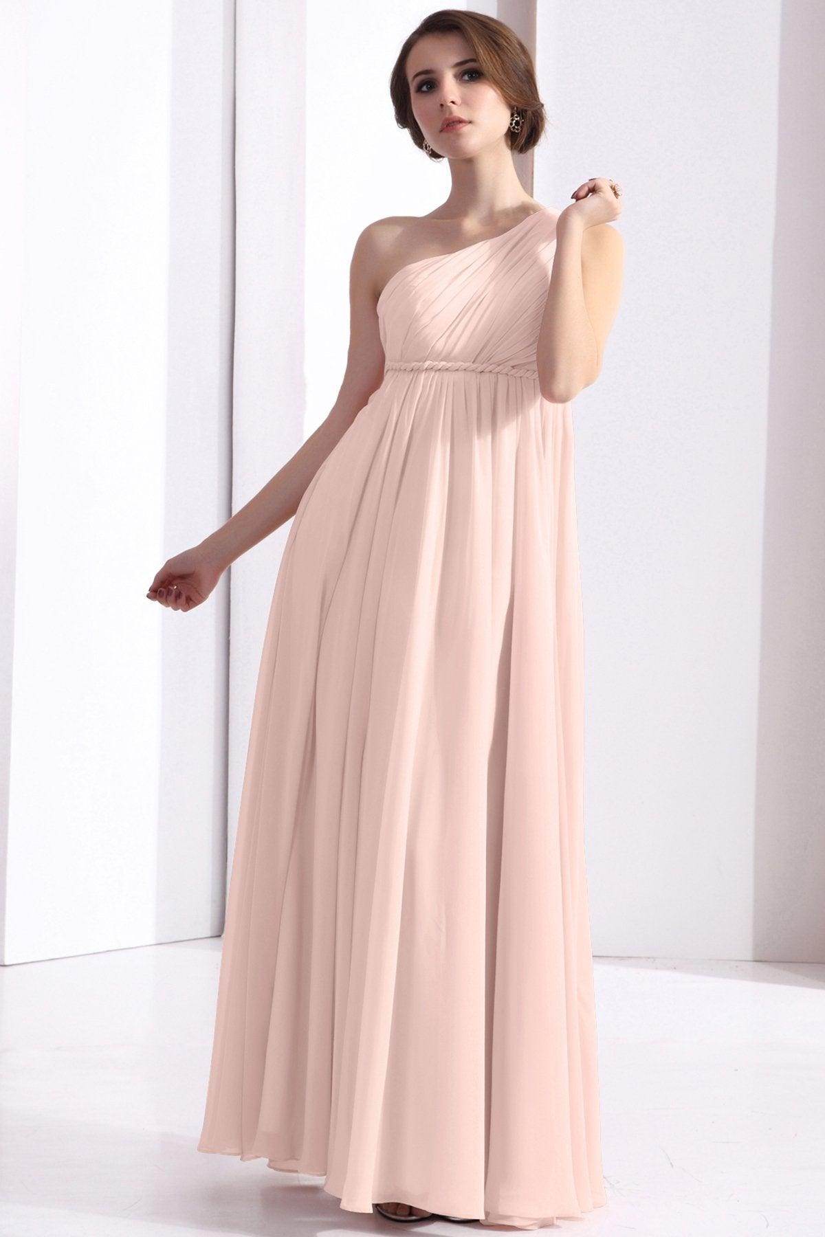 Sheath Floor Length Chiffon Bridesmaid Dress COSF1300D - COCOMELODY