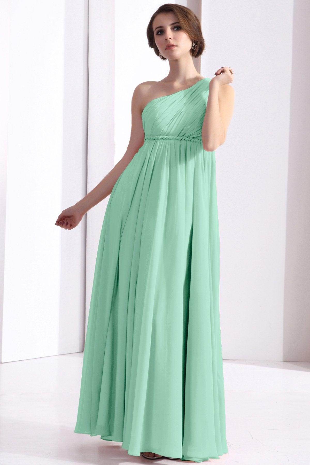 Sheath Floor Length Chiffon Bridesmaid Dress COSF1300D - COCOMELODY
