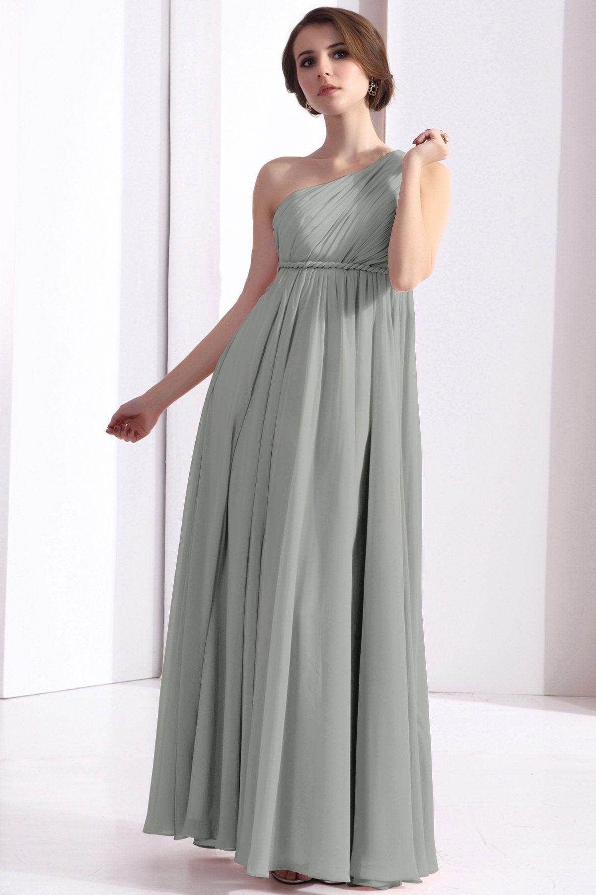 Sheath Floor Length Chiffon Bridesmaid Dress COSF1300D - COCOMELODY