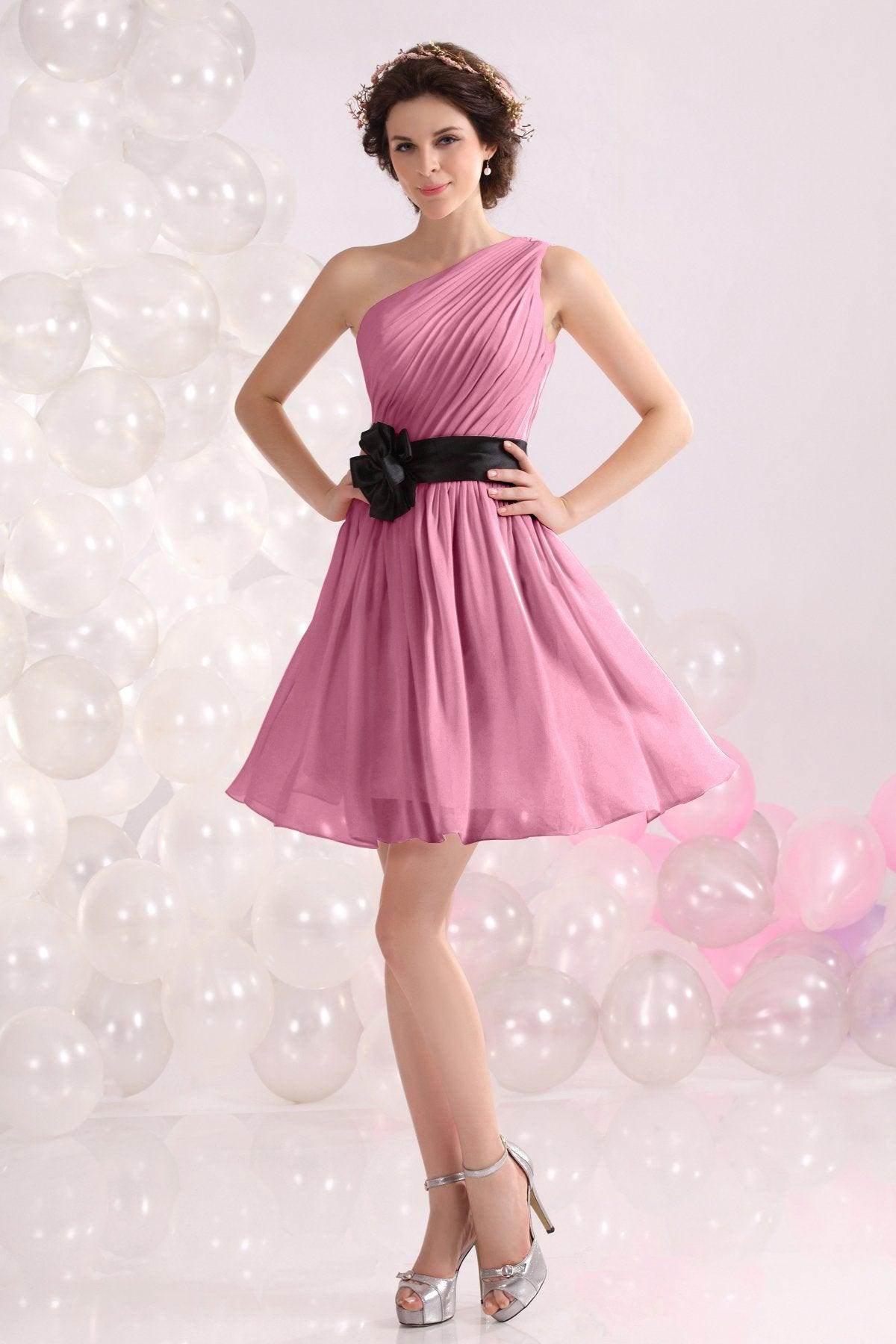 A-Line Short-Mini Chiffon Bridesmaids Dress COZB1301C - COCOMELODY