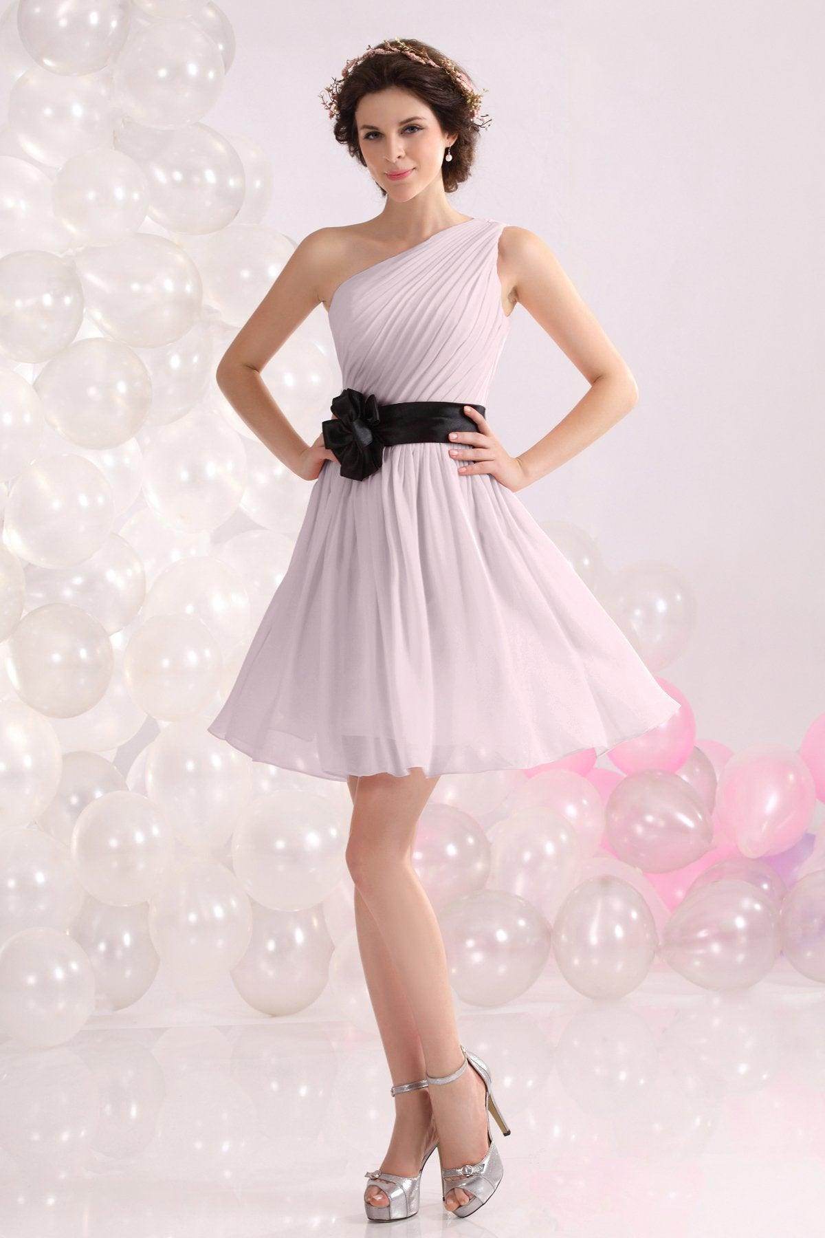 A-Line Short-Mini Chiffon Bridesmaids Dress COZB1301C - COCOMELODY