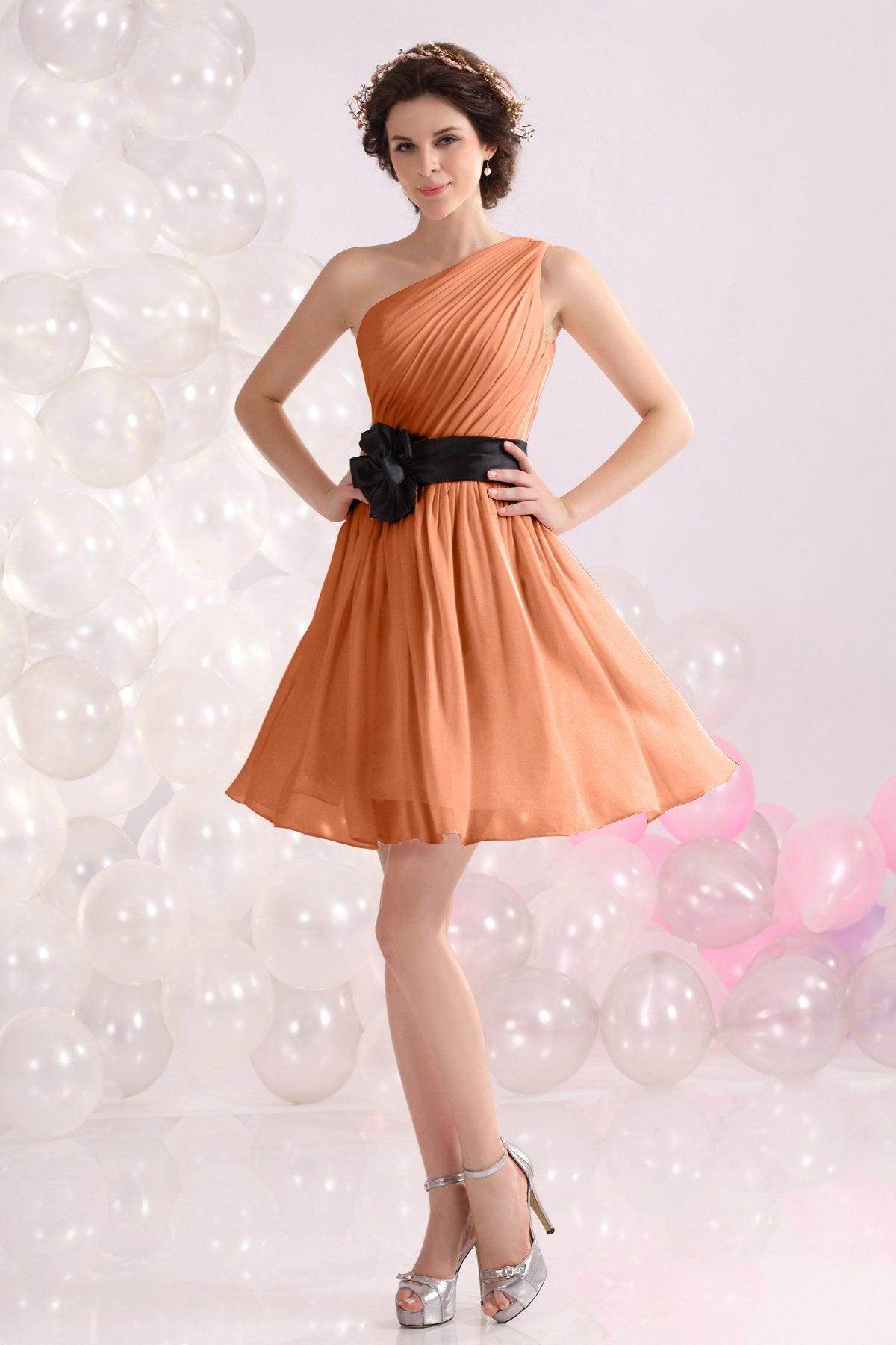 A-Line Short-Mini Chiffon Bridesmaids Dress COZB1301C - COCOMELODY