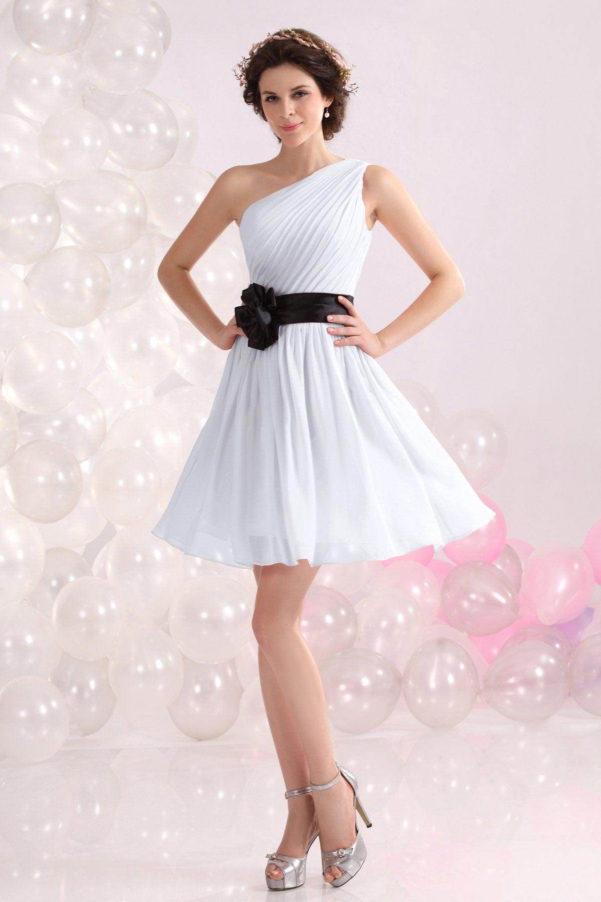 A-Line Short-Mini Chiffon Bridesmaids Dress COZB1301C - COCOMELODY