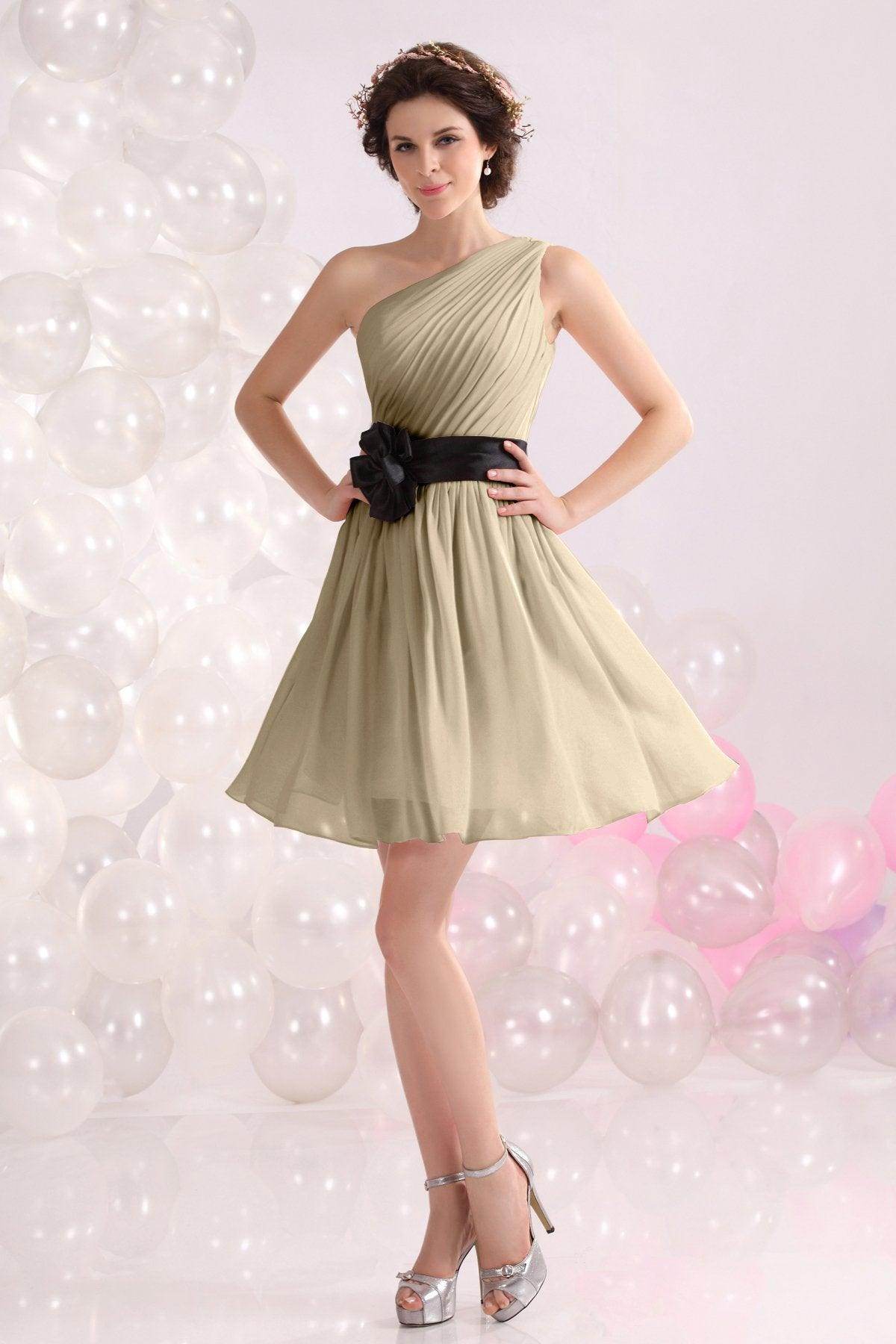 A-Line Short-Mini Chiffon Bridesmaids Dress COZB1301C - COCOMELODY