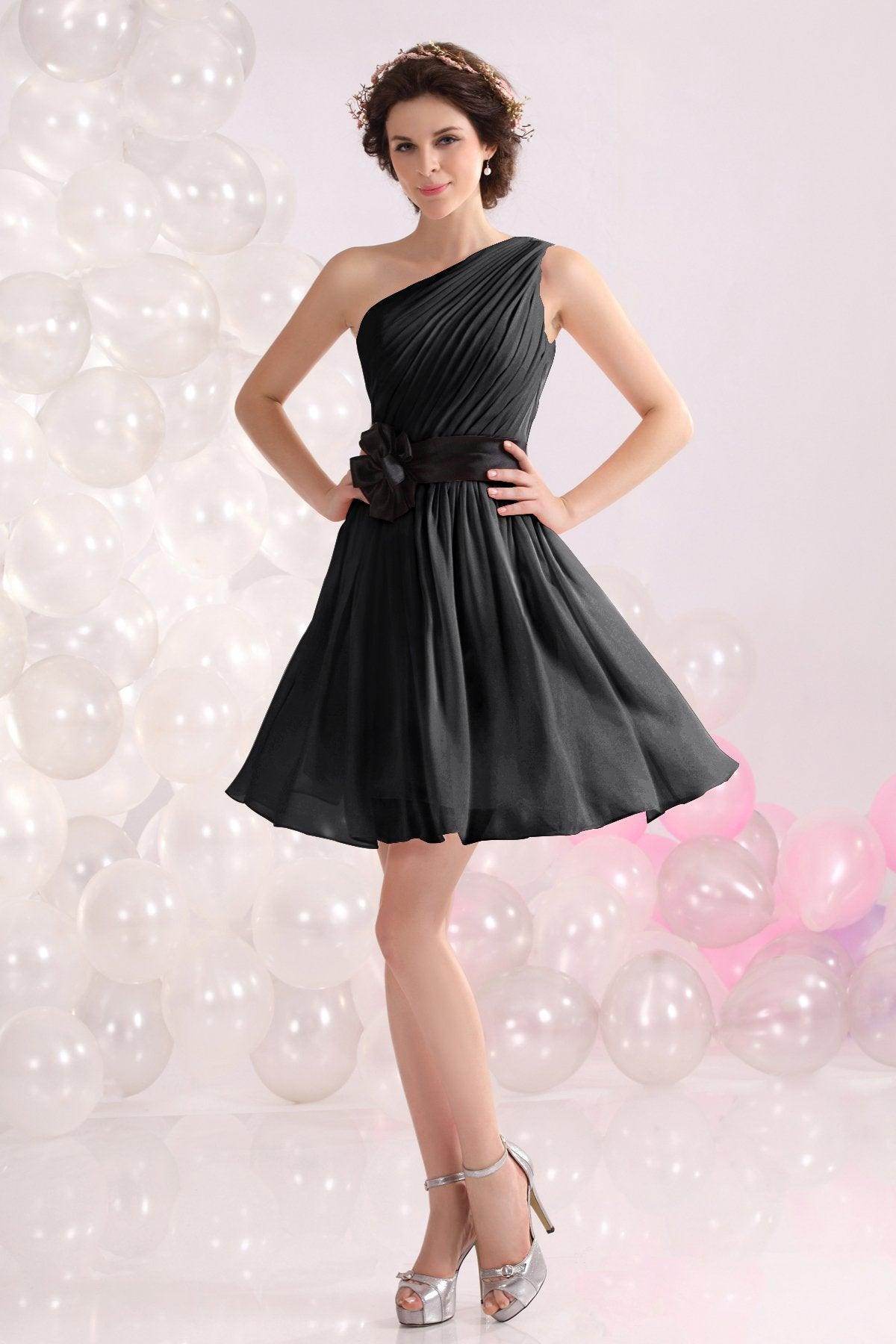 A-Line Short-Mini Chiffon Bridesmaids Dress COZB1301C - COCOMELODY