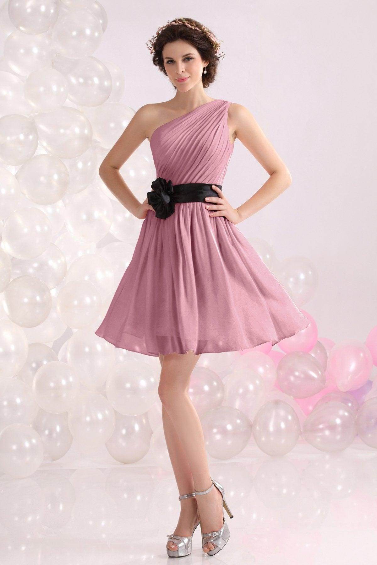A-Line Short-Mini Chiffon Bridesmaids Dress COZB1301C - COCOMELODY
