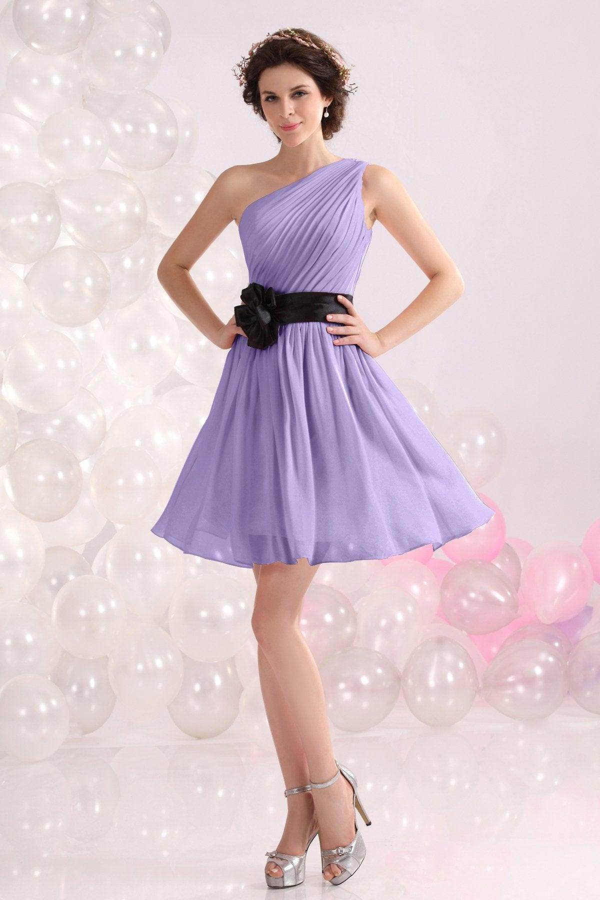 A-Line Short-Mini Chiffon Bridesmaids Dress COZB1301C - COCOMELODY