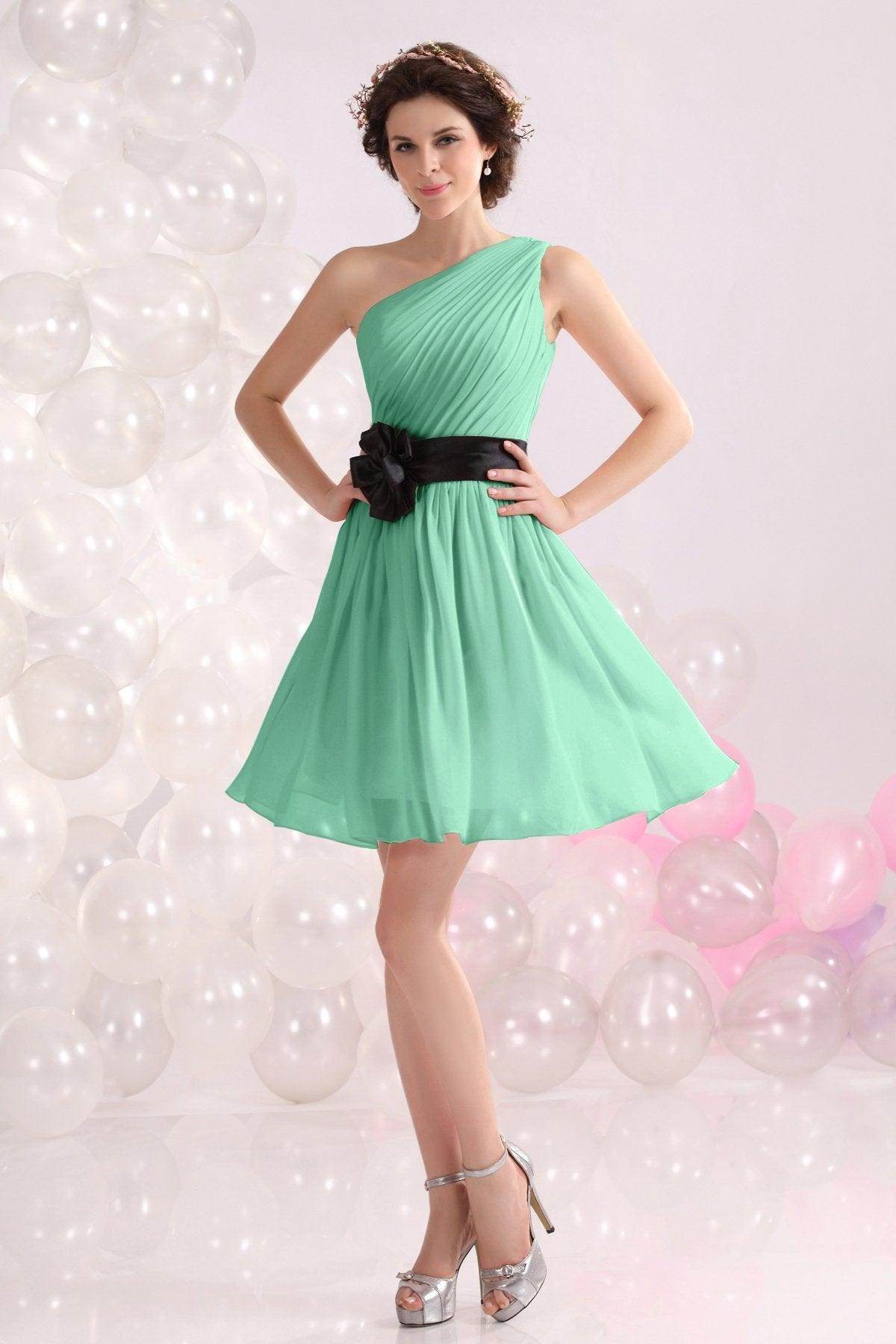 A-Line Short-Mini Chiffon Bridesmaids Dress COZB1301C - COCOMELODY