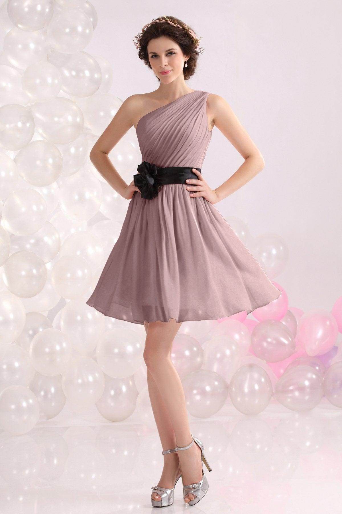 A-Line Short-Mini Chiffon Bridesmaids Dress COZB1301C - COCOMELODY