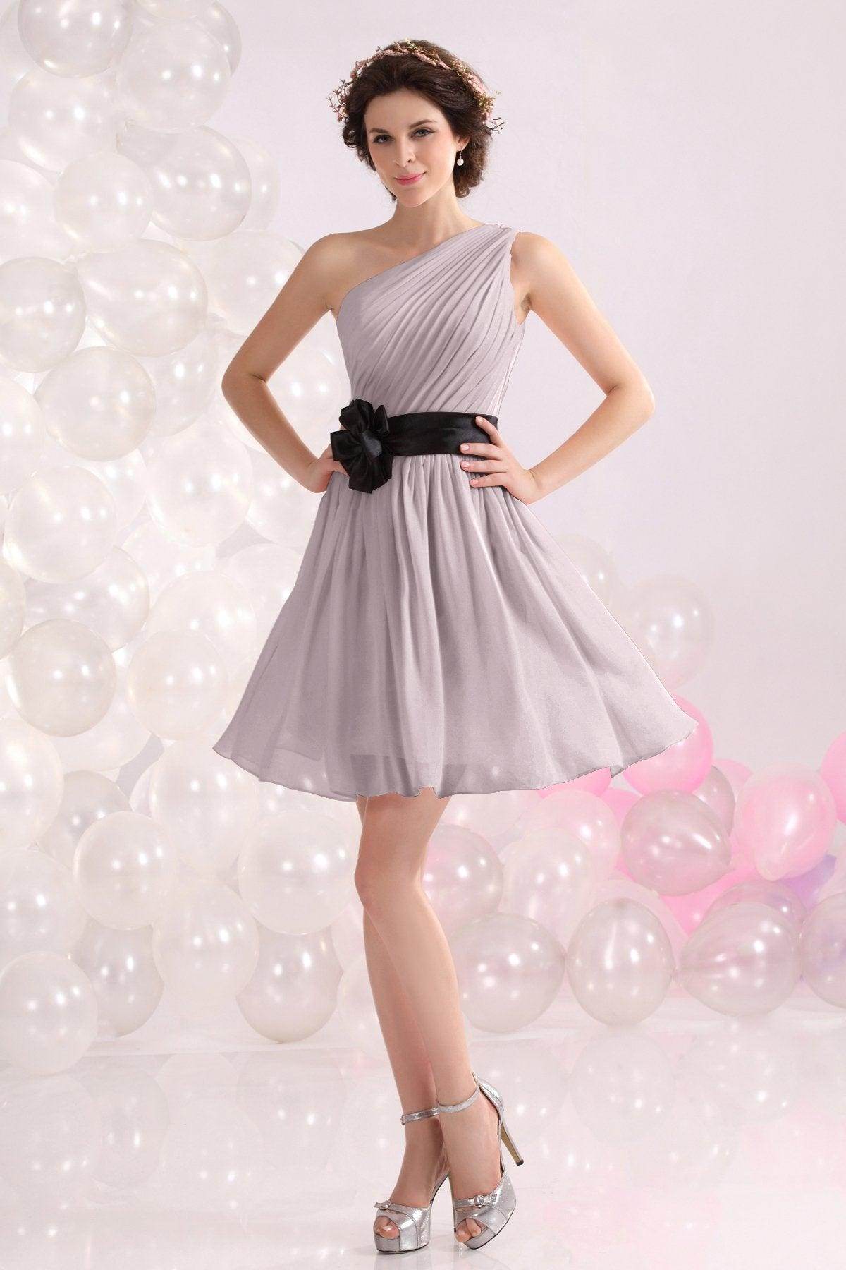 A-Line Short-Mini Chiffon Bridesmaids Dress COZB1301C - COCOMELODY
