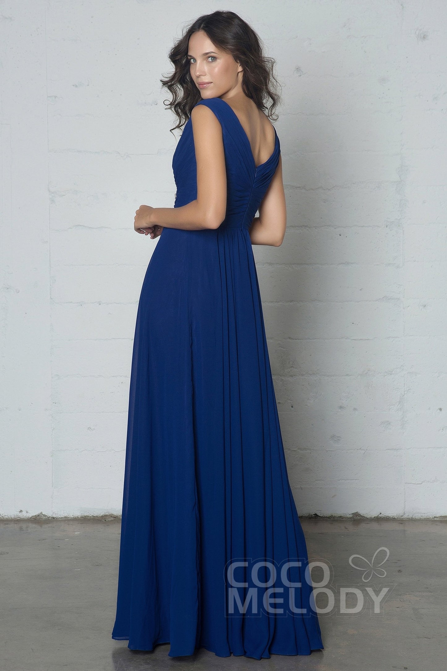 Sheath-Column Floor Length Chiffon Dress COZF14002