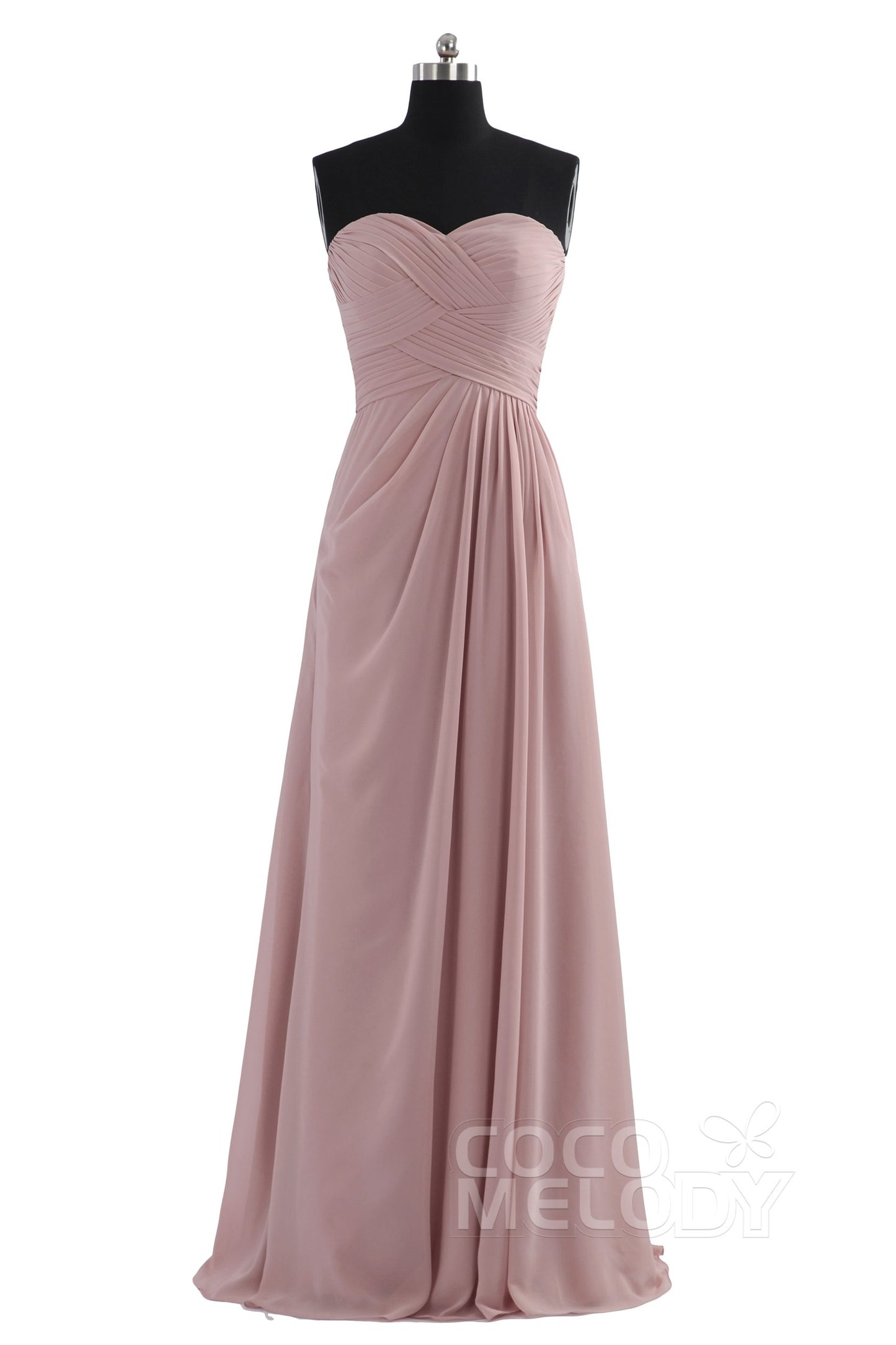 Sheath Floor Length Chiffon Bridesmaid Dress COZF1401D