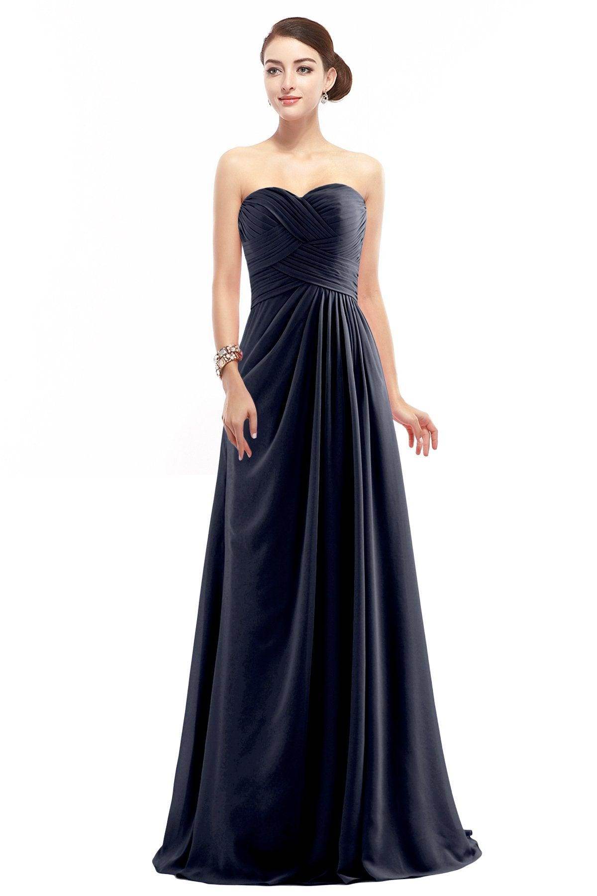 Sheath Floor Length Chiffon Bridesmaid Dress COZF1401D - COCOMELODY