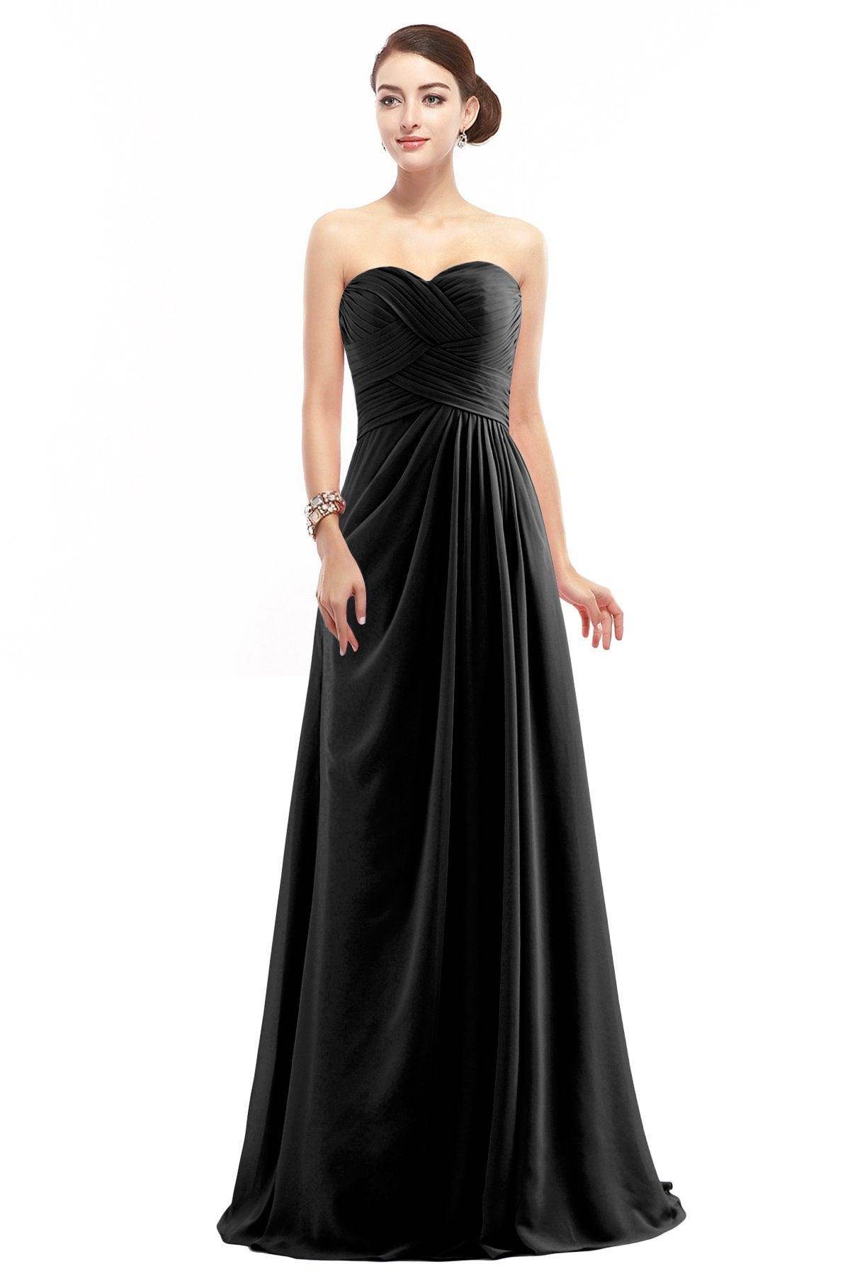 Sheath Floor Length Chiffon Bridesmaid Dress COZF1401D - COCOMELODY