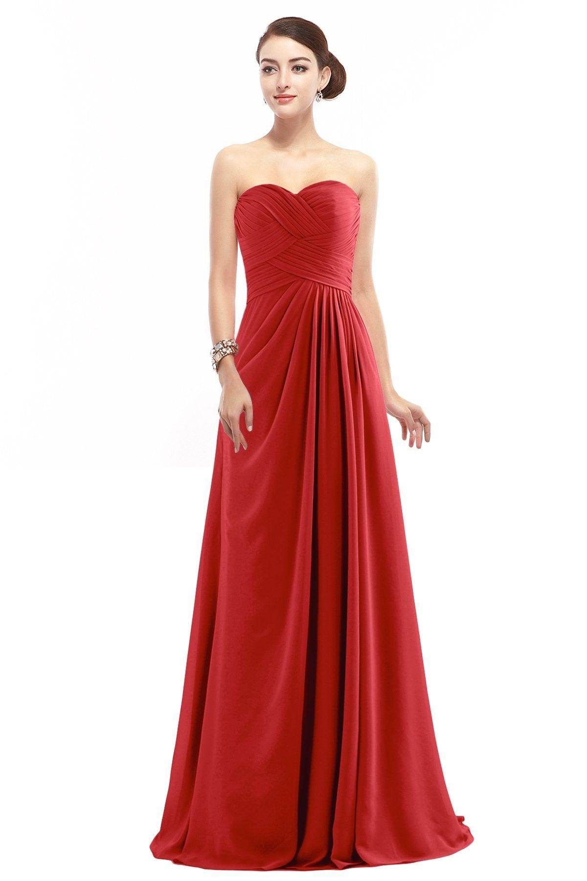 Sheath Floor Length Chiffon Bridesmaid Dress COZF1401D - COCOMELODY