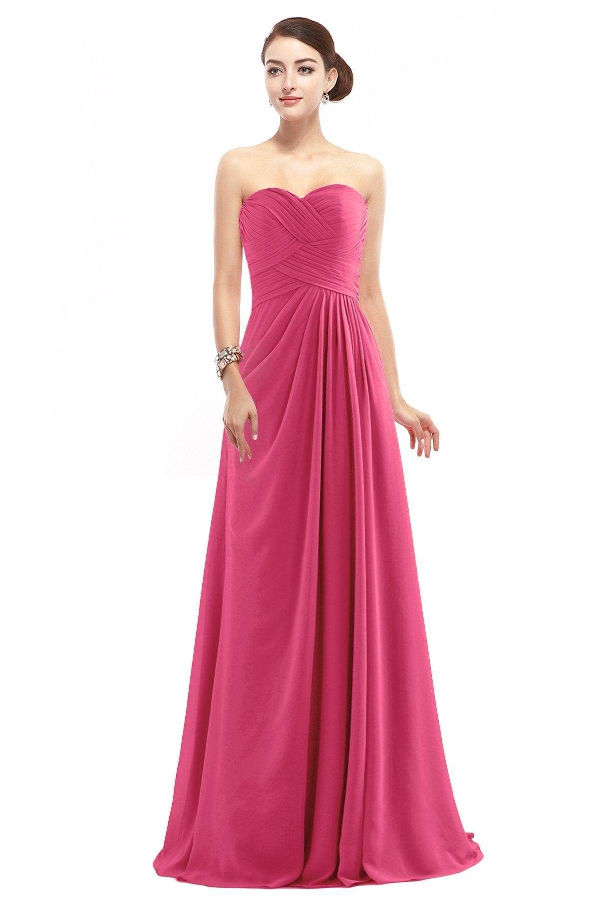 Sheath Floor Length Chiffon Bridesmaid Dress COZF1401D - COCOMELODY