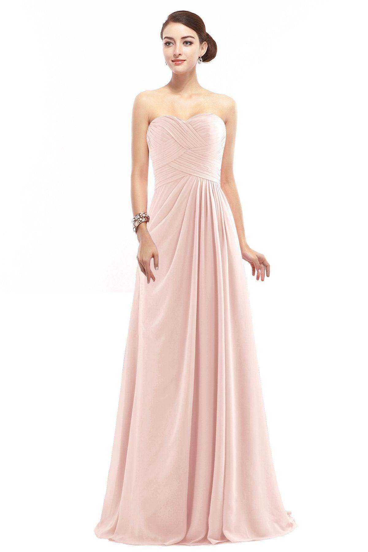 Sheath Floor Length Chiffon Bridesmaid Dress COZF1401D - COCOMELODY