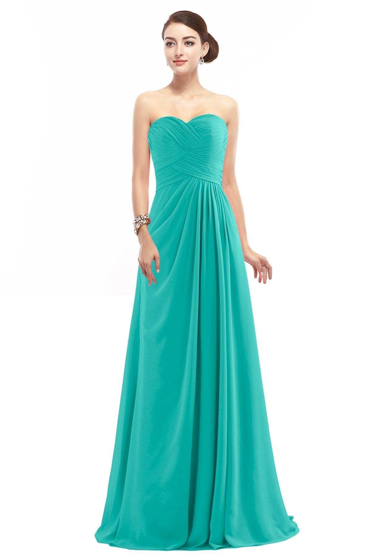 Sheath Floor Length Chiffon Bridesmaid Dress COZF1401D - COCOMELODY
